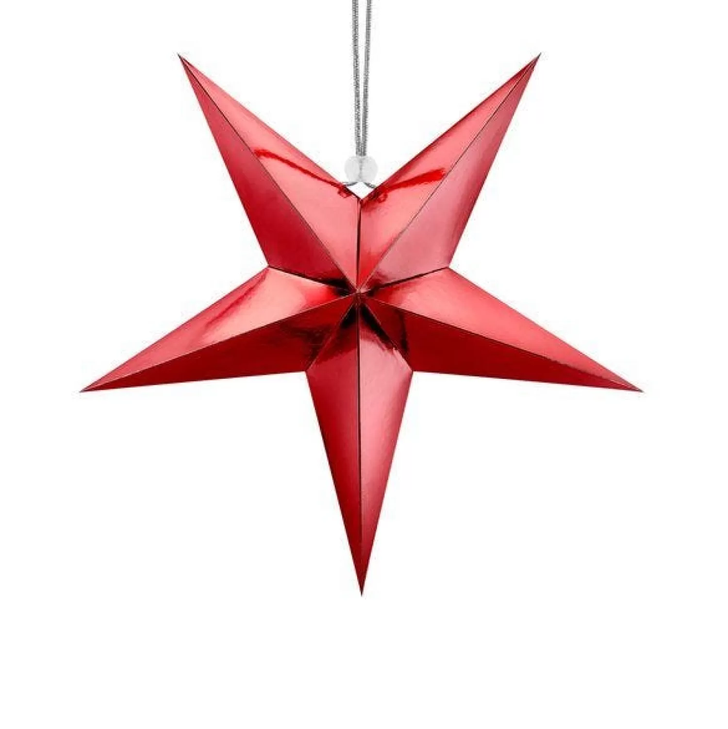 Red Paper Star Hanging Decoration - 30Cm<Party Delights Clearance