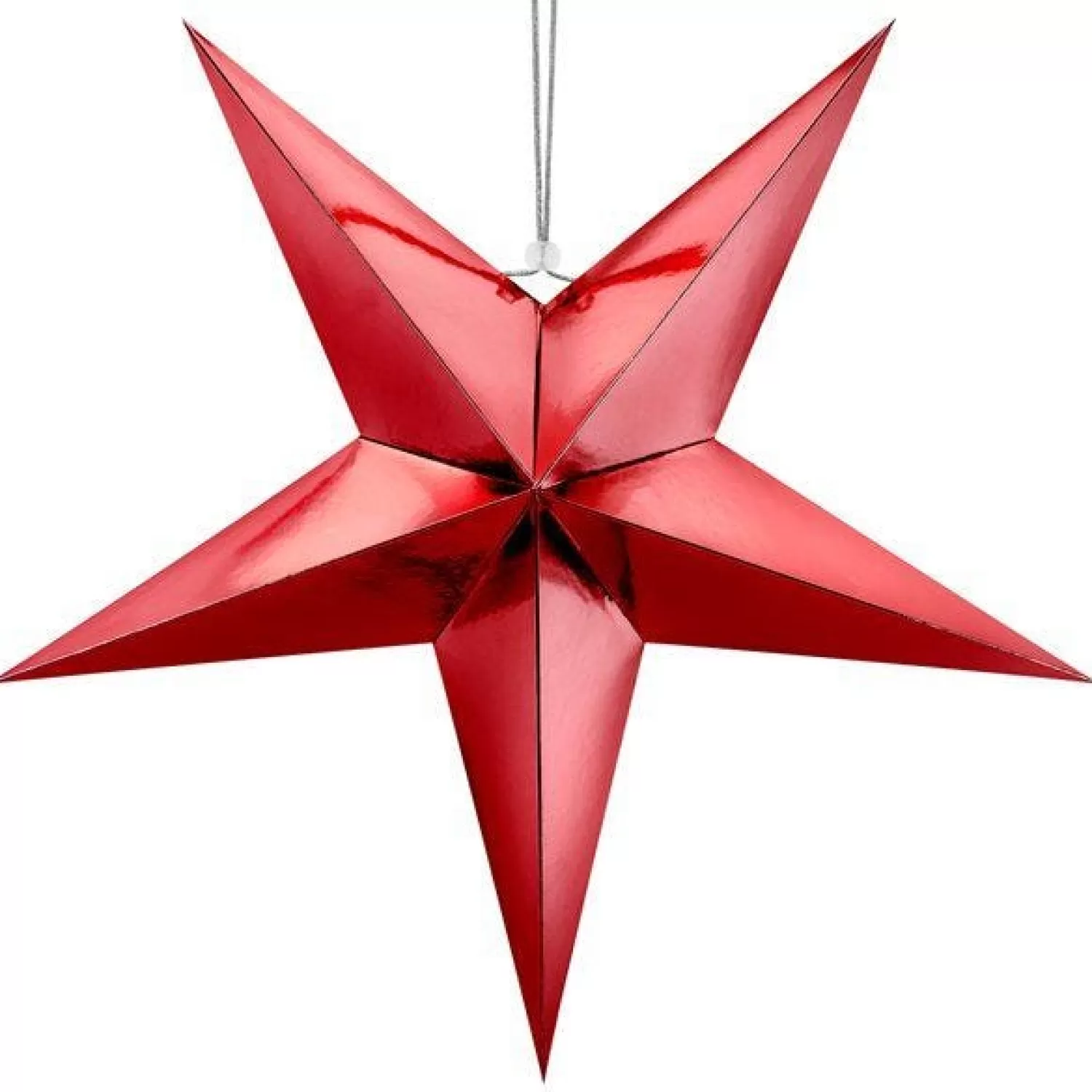 Red Paper Star Hanging Decoration - 70Cm<Party Delights Clearance