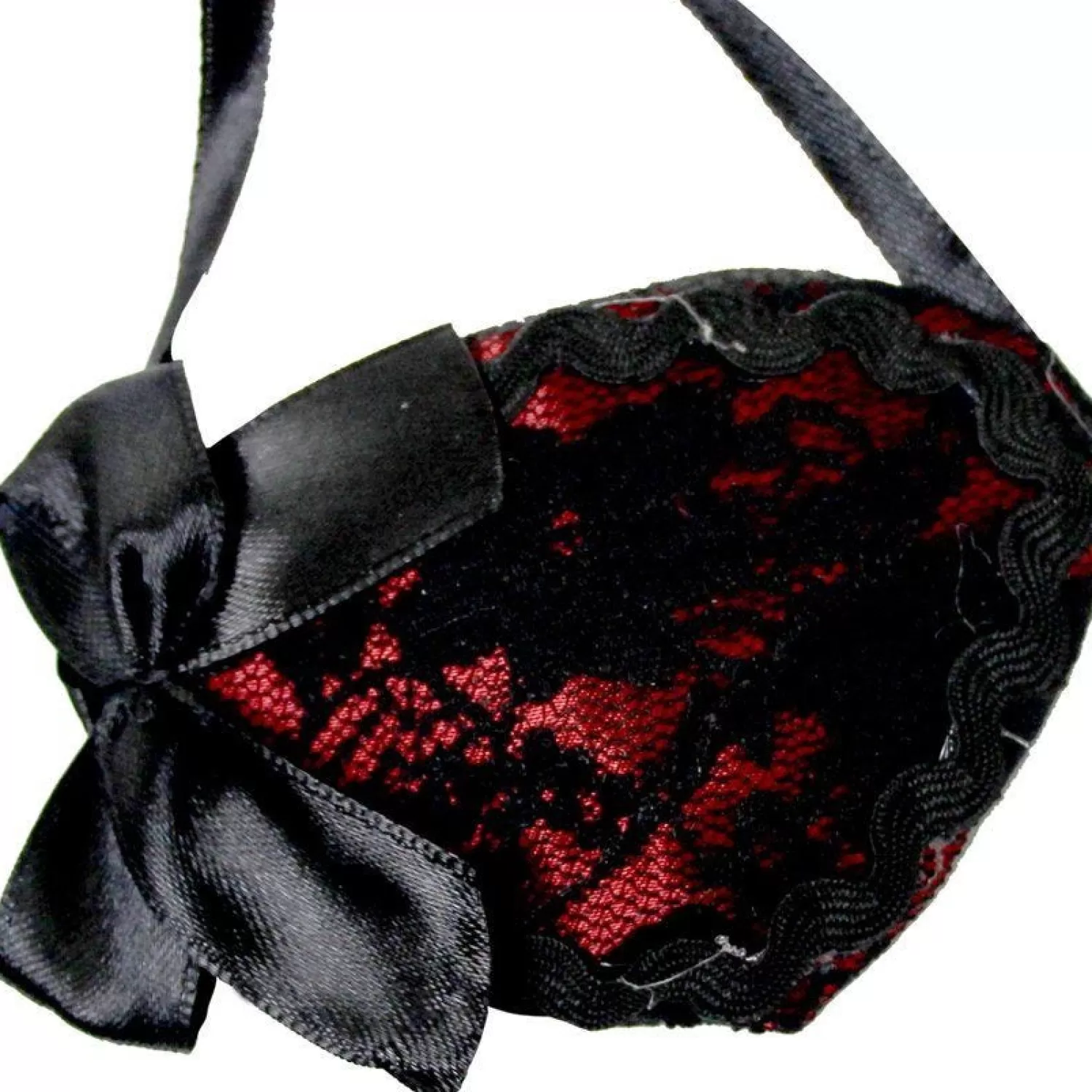 Cheap Party Delights Red Pirate Eye Patch With Black Lace