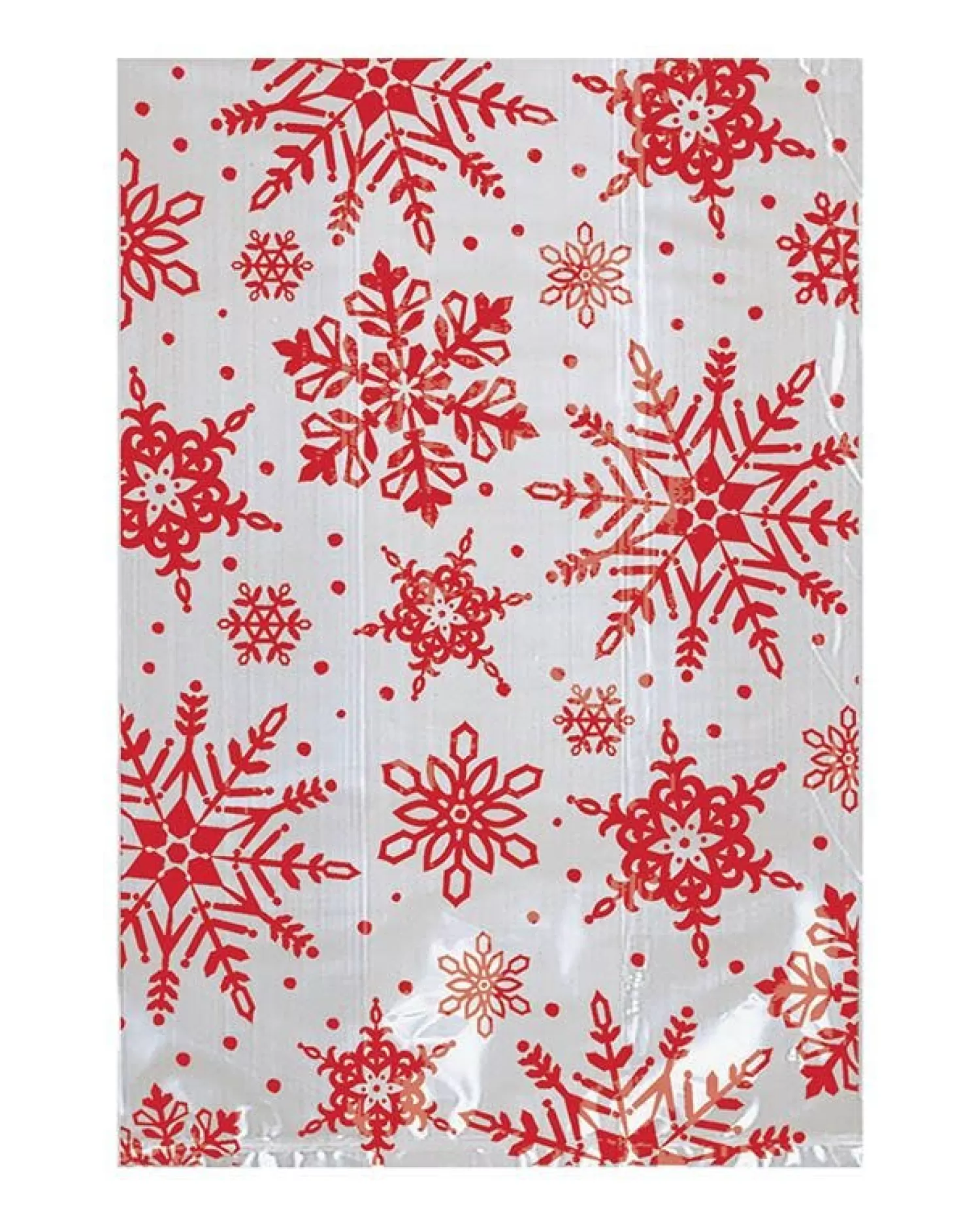 Red Snowflake Cello Bags 10Cm X 15Cm (25Pk)<Party Delights Sale