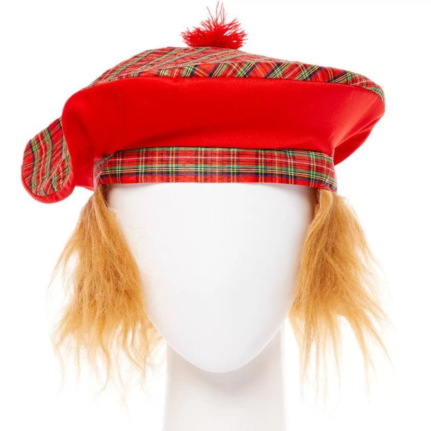 Clearance Party Delights Red Tartan Tam O' Shanter Hat