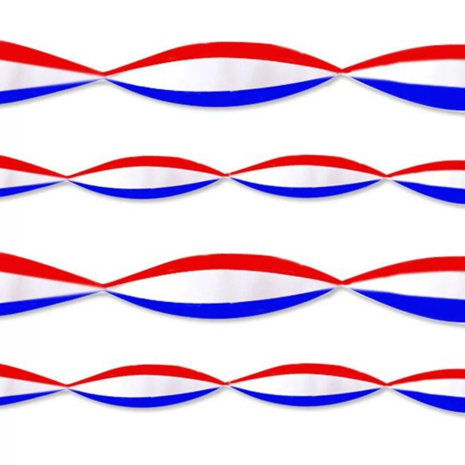 Hot Party Delights Red, White & Blue Crepe Streamer - 9M