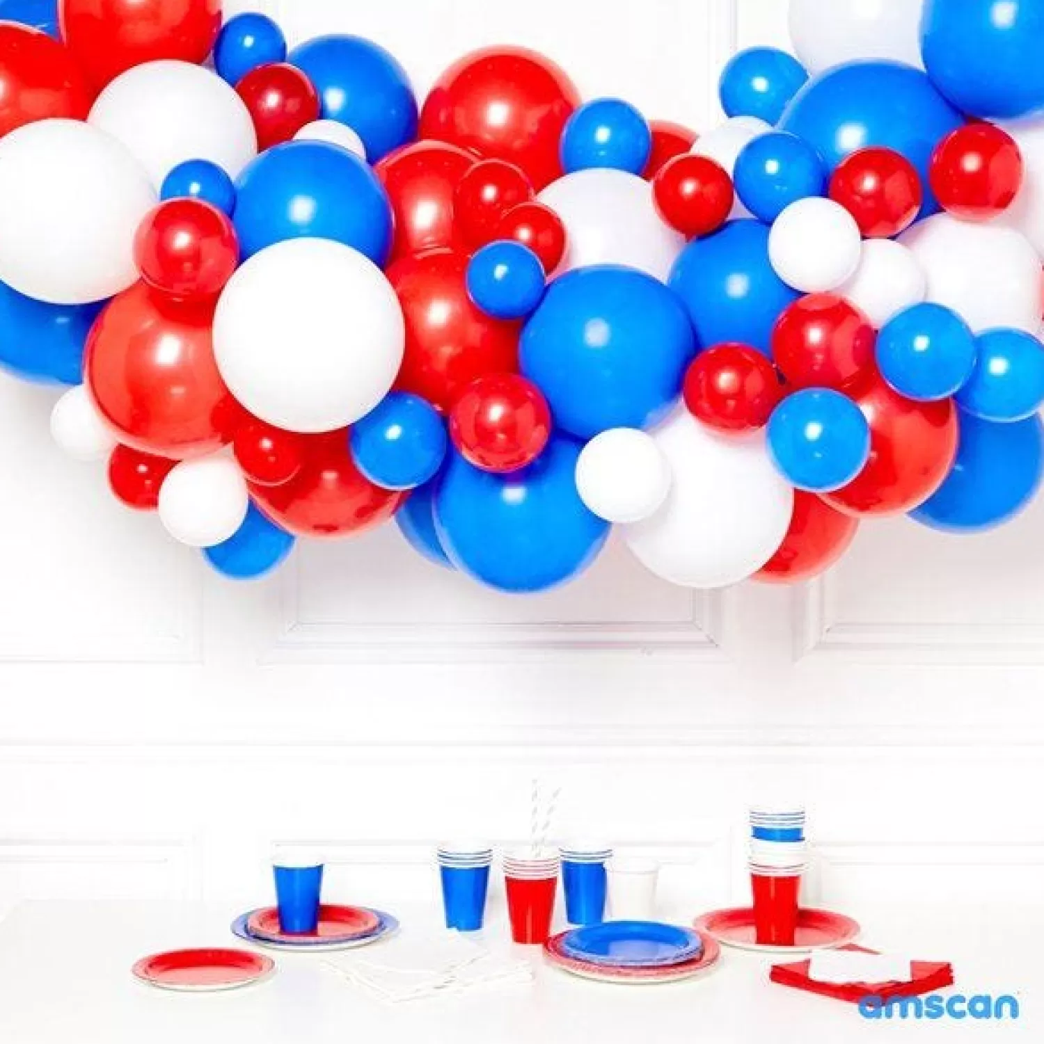 Store Party Delights Red, White & Blue Diy Balloon Garland Kit - 78 Balloons