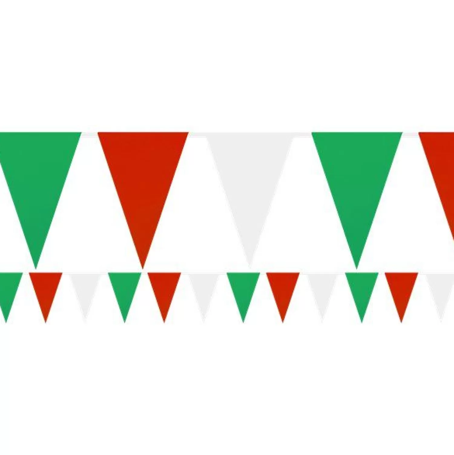 Hot Party Delights Red, White & Green Plastic Bunting – 9M