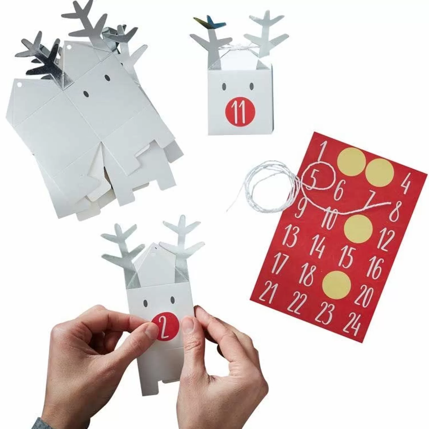 Reindeer Christmas Advent Calendar Boxes (24Pk)<Party Delights Store