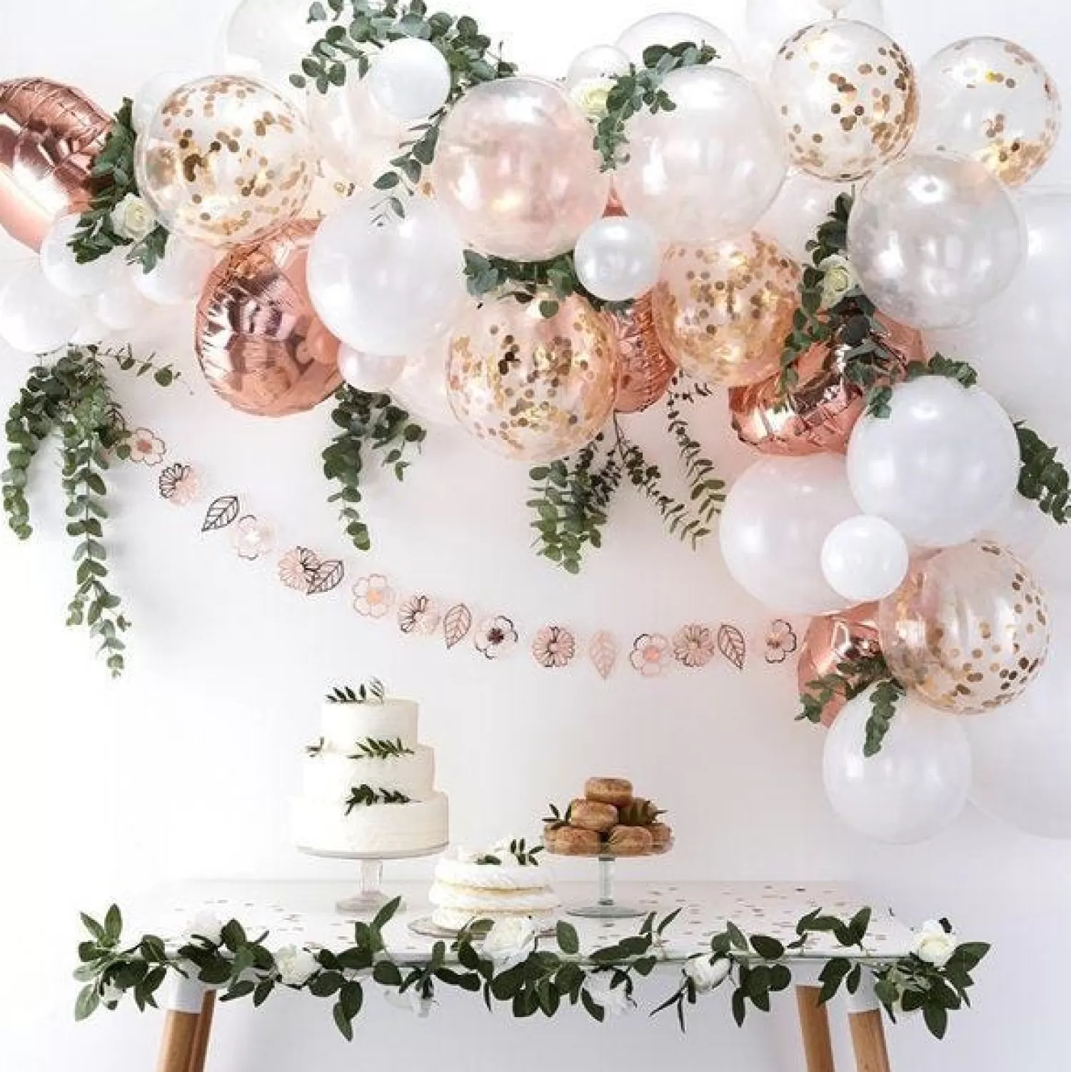 Best Party Delights Rose Gold Balloon Arch - 70 Balloons