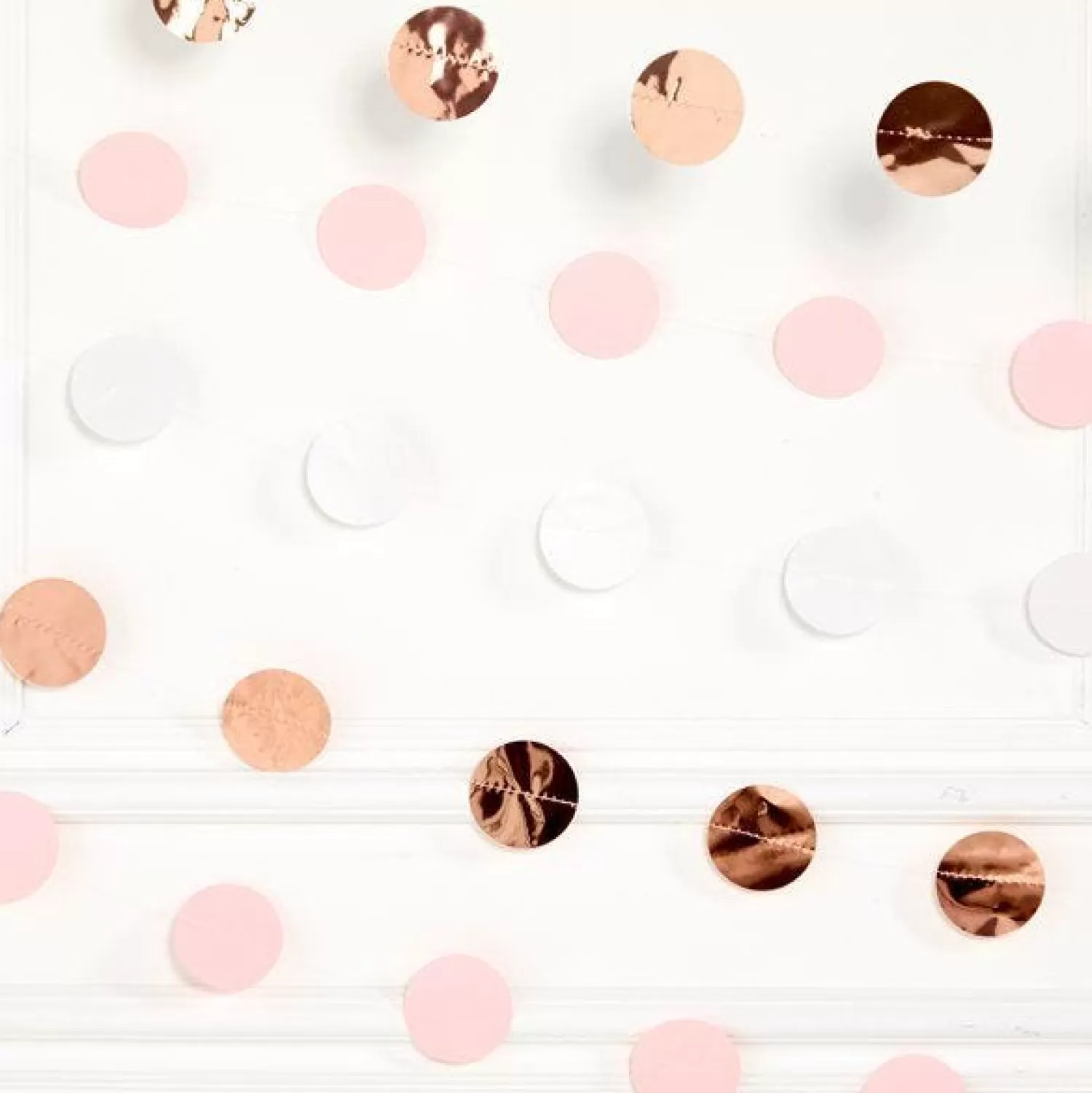 Discount Party Delights Rose Gold Blush Dot Garlands - 2.1M (6Pk)