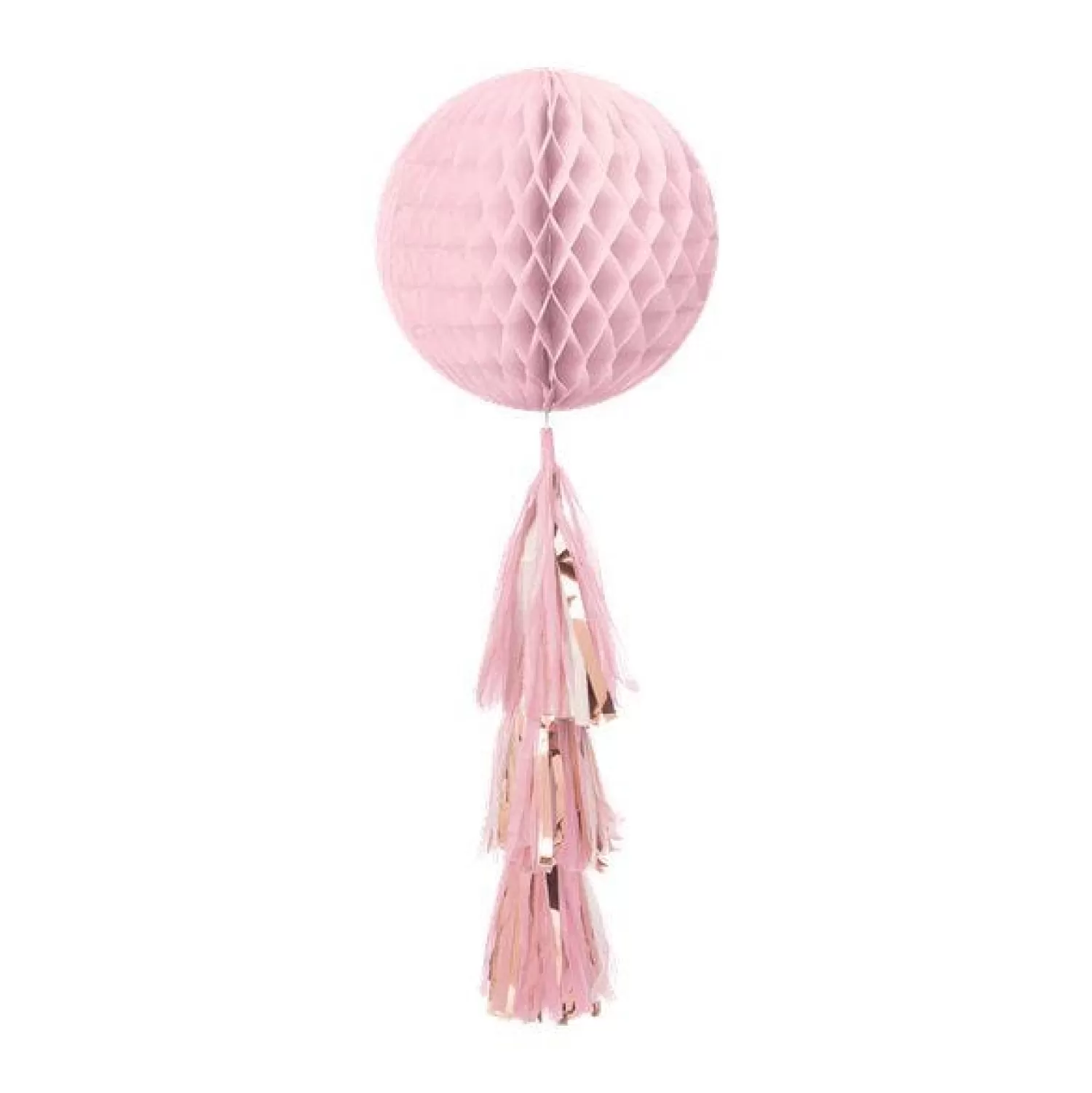 Flash Sale Party Delights Rose Gold Blush Honeycomb Ball With Tassel Tail - 71Cm