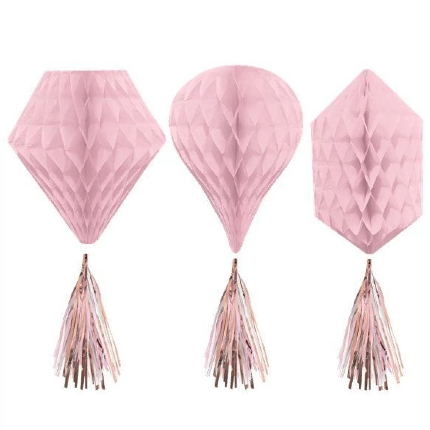 Flash Sale Party Delights Rose Gold Blush Mini Honeycombs With Tassels - 30Cm (3Pk)