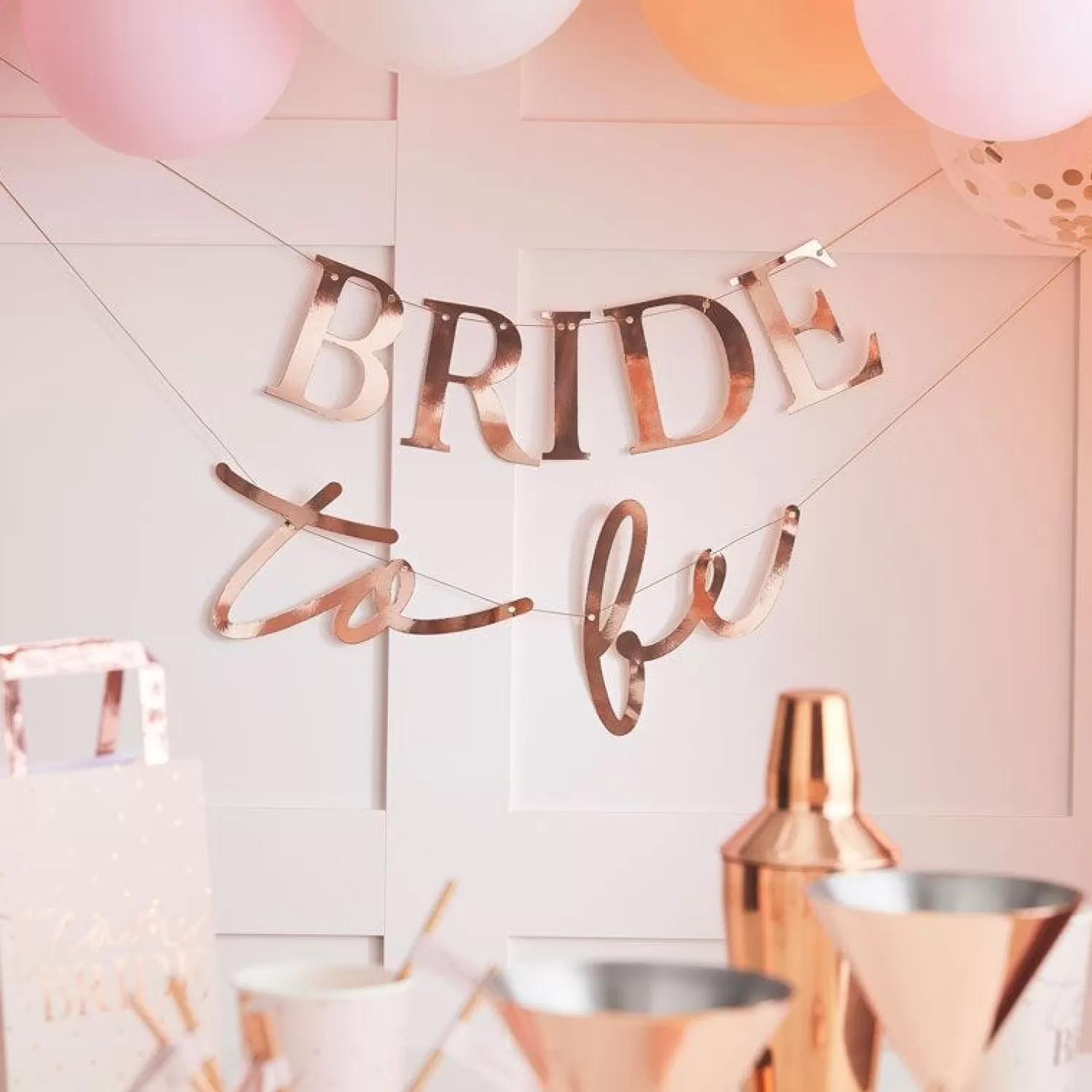 Shop Party Delights Rose Gold 'Bride To Be' Paper Banner - 1.5M