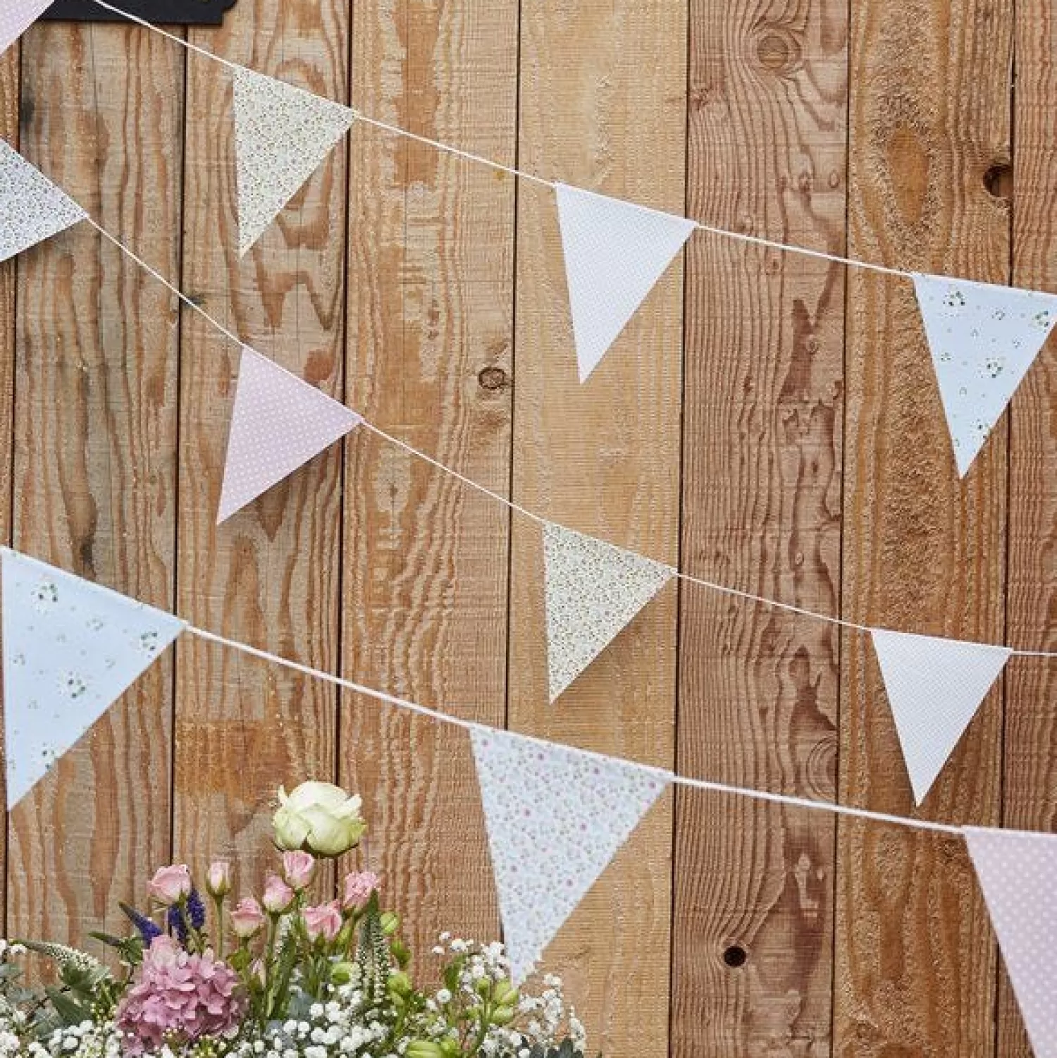 Fashion Party Delights Rustic Country Floral Paper Bunting - 10M