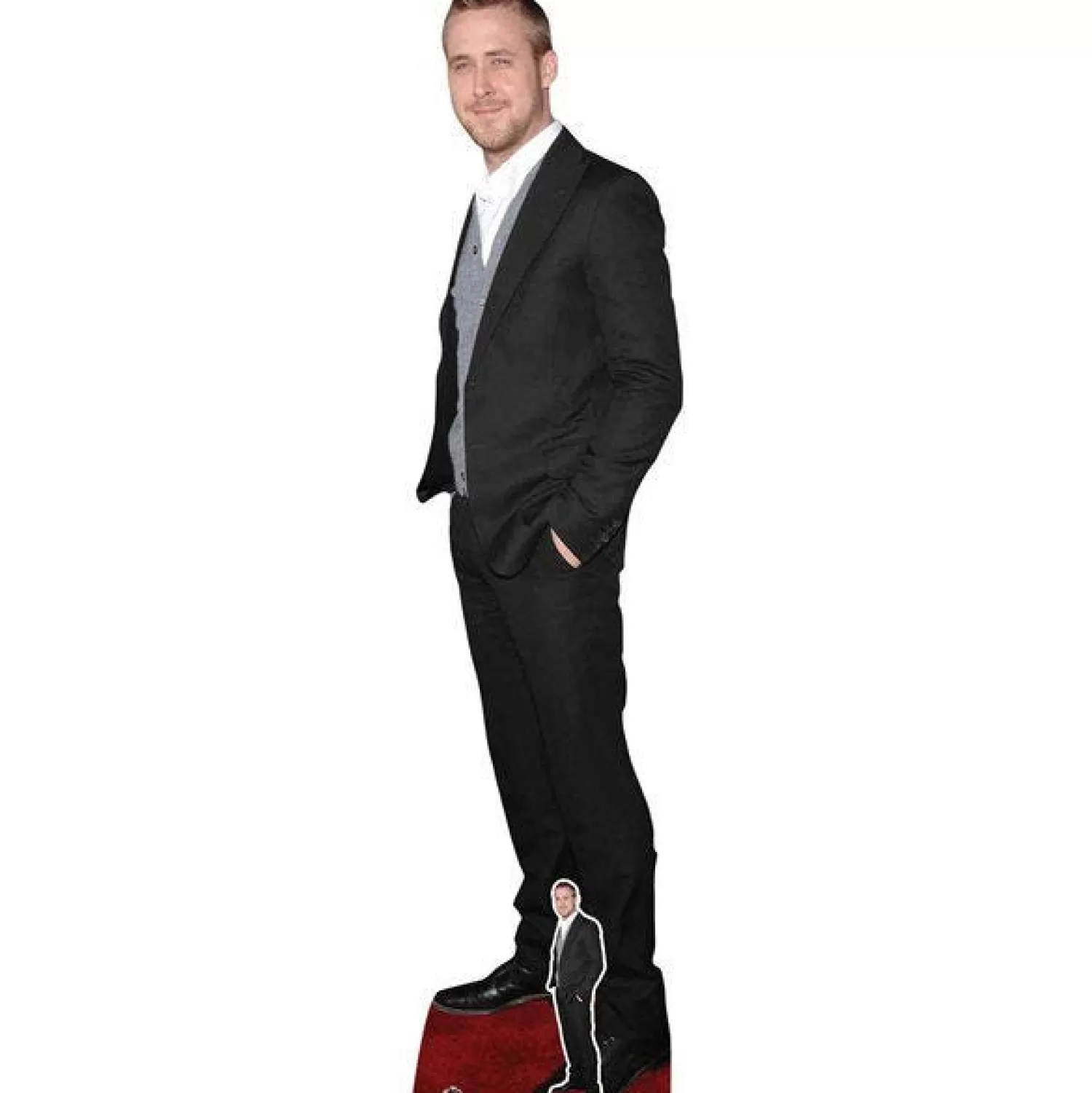 Store Party Delights Ryan Gosling Black Suit Cardboard Cutout - 185Cm X 45Cm