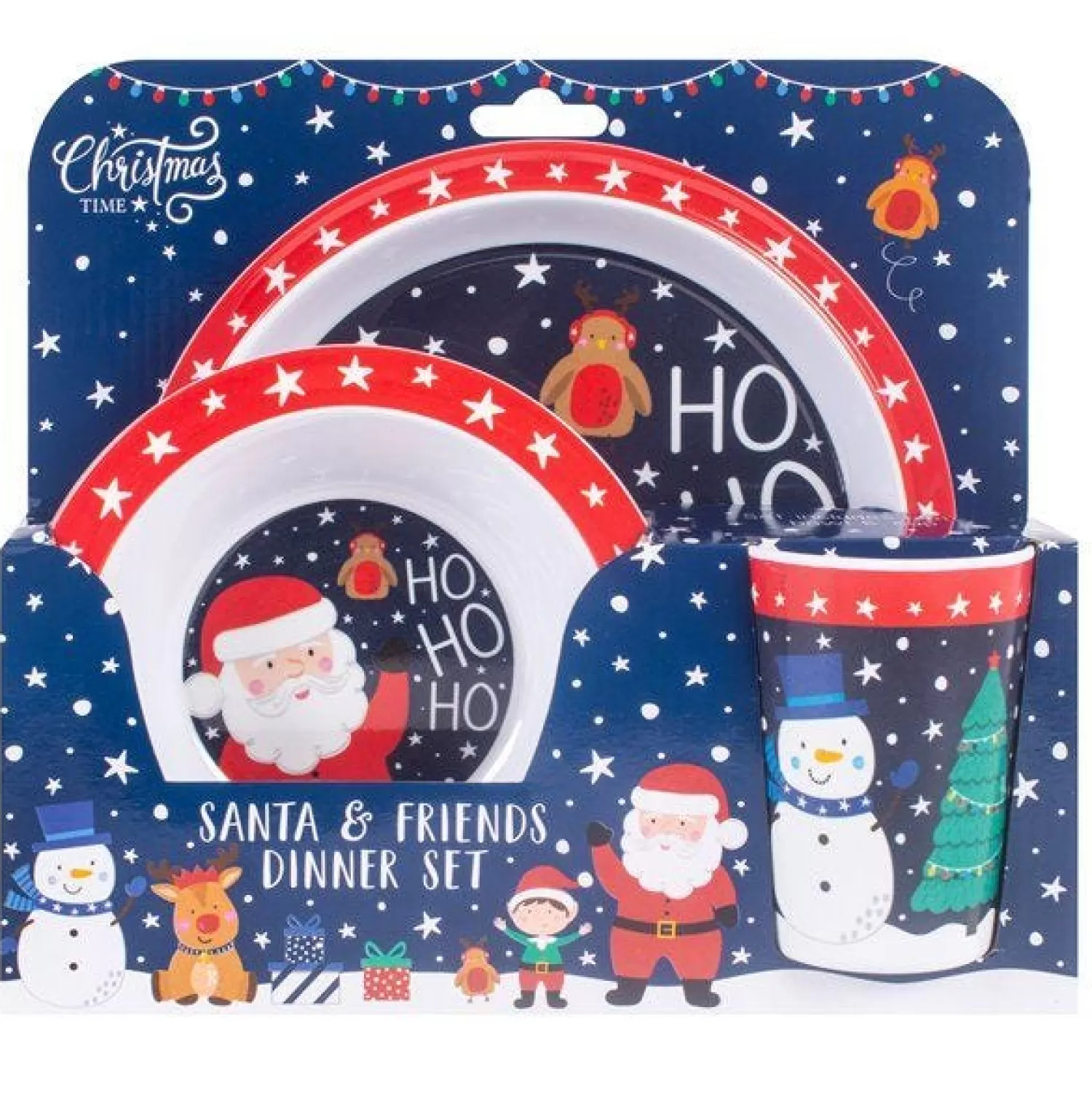 Santa & Friends Melamine Dinner Set<Party Delights Online