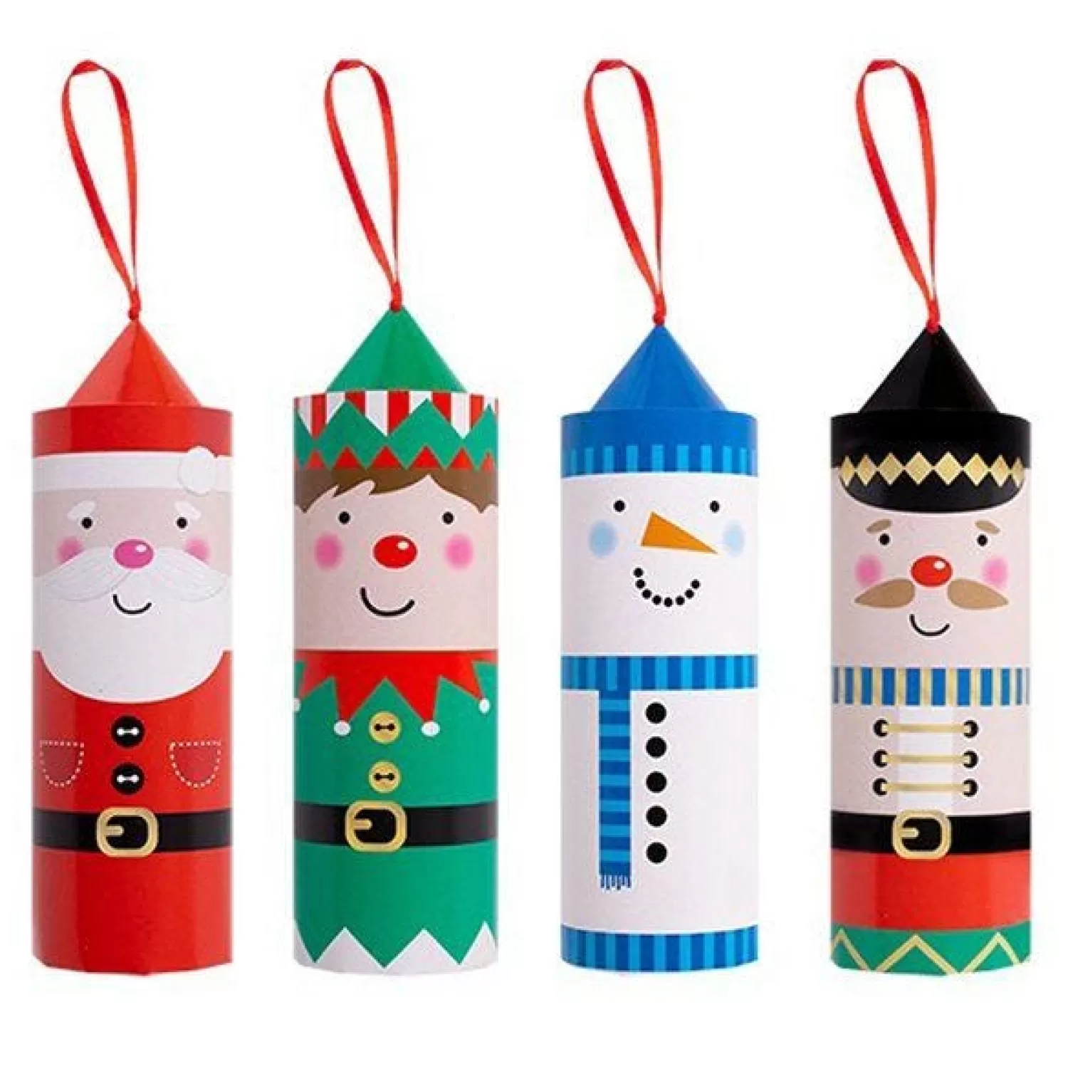 Santa & Friends Pull Pop Crackers - 16Cm (4Pk)<Party Delights Discount