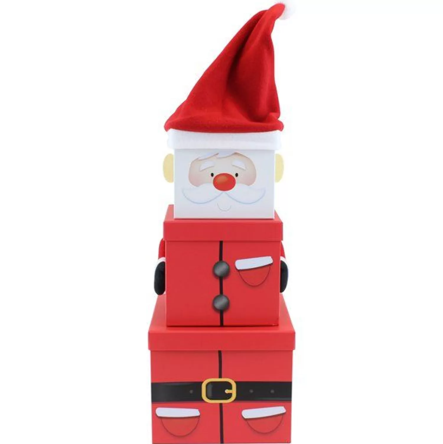 Santa Plush Extra Large Stacking Boxes - 52Cm (3Pk)<Party Delights Online