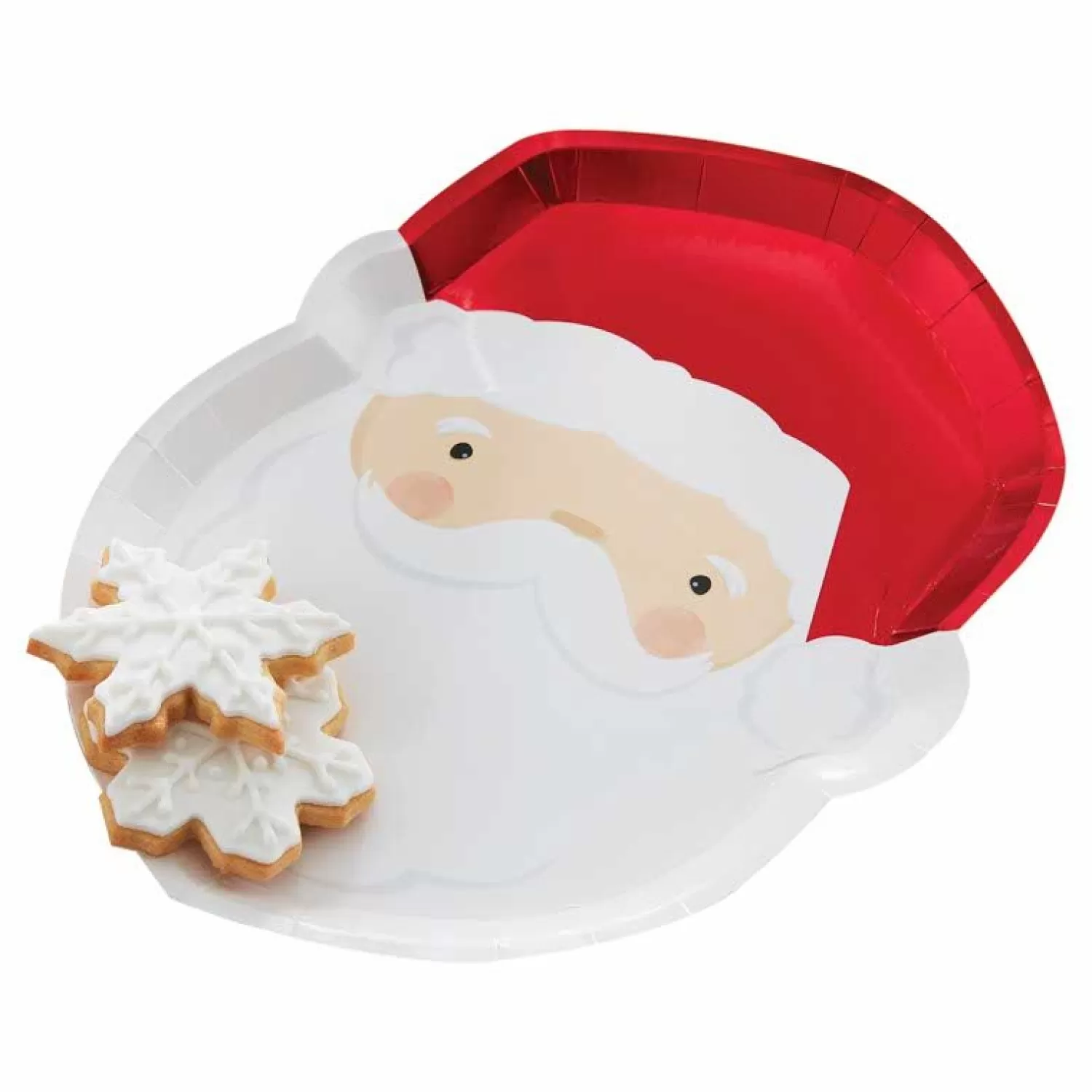 Santa Shaped Paper Plates 30Cm (8Pk)<Party Delights Sale