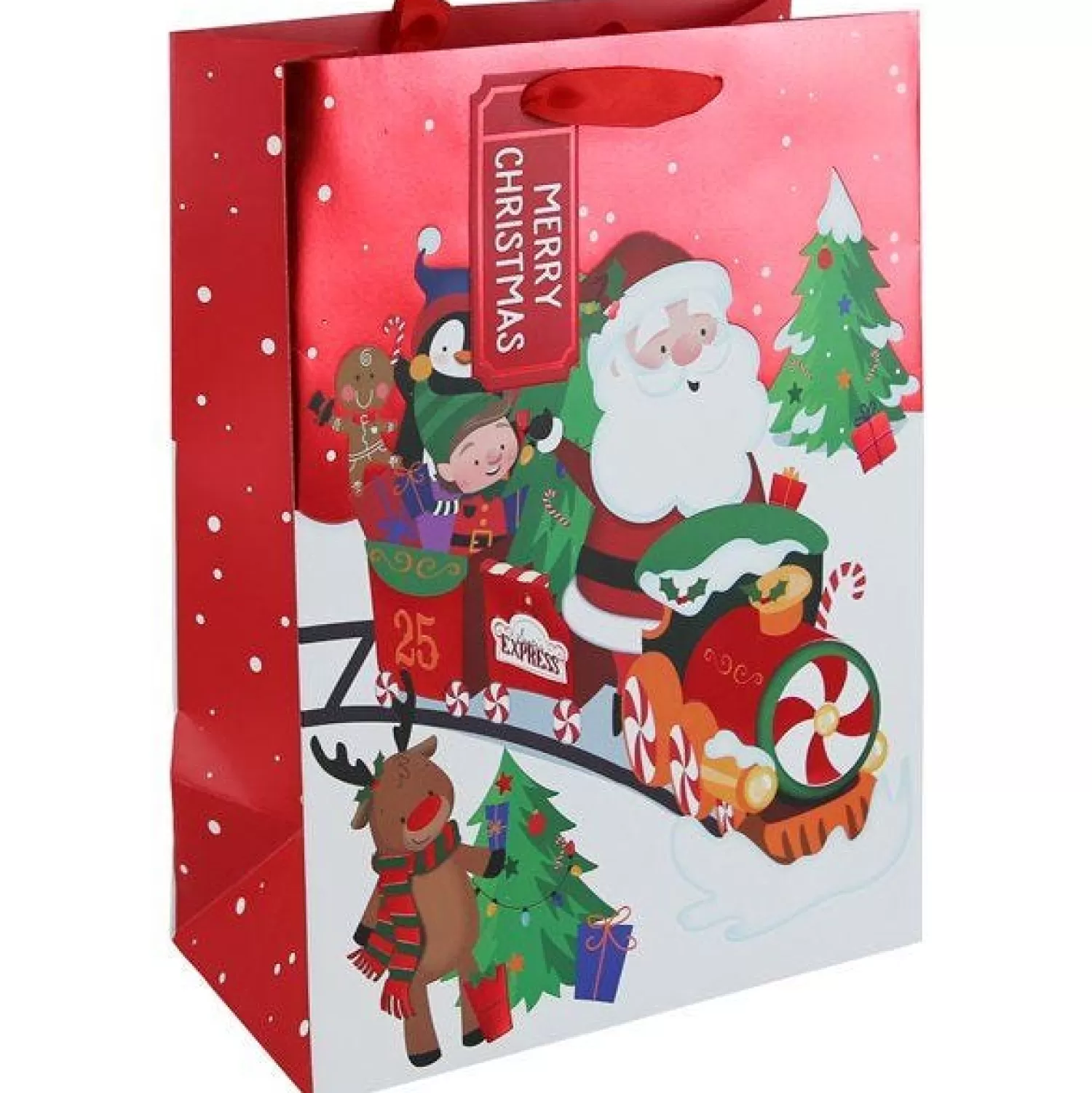 Santa Train Extra Large Gift Bag - 45.5Cm X 33Cm<Party Delights Online