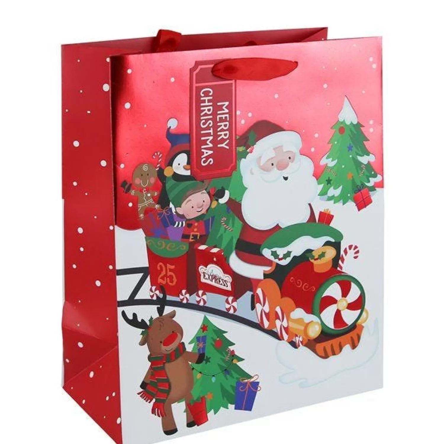 Santa Train Large Gift Bag - 33Cm X 26.5Cm<Party Delights Cheap