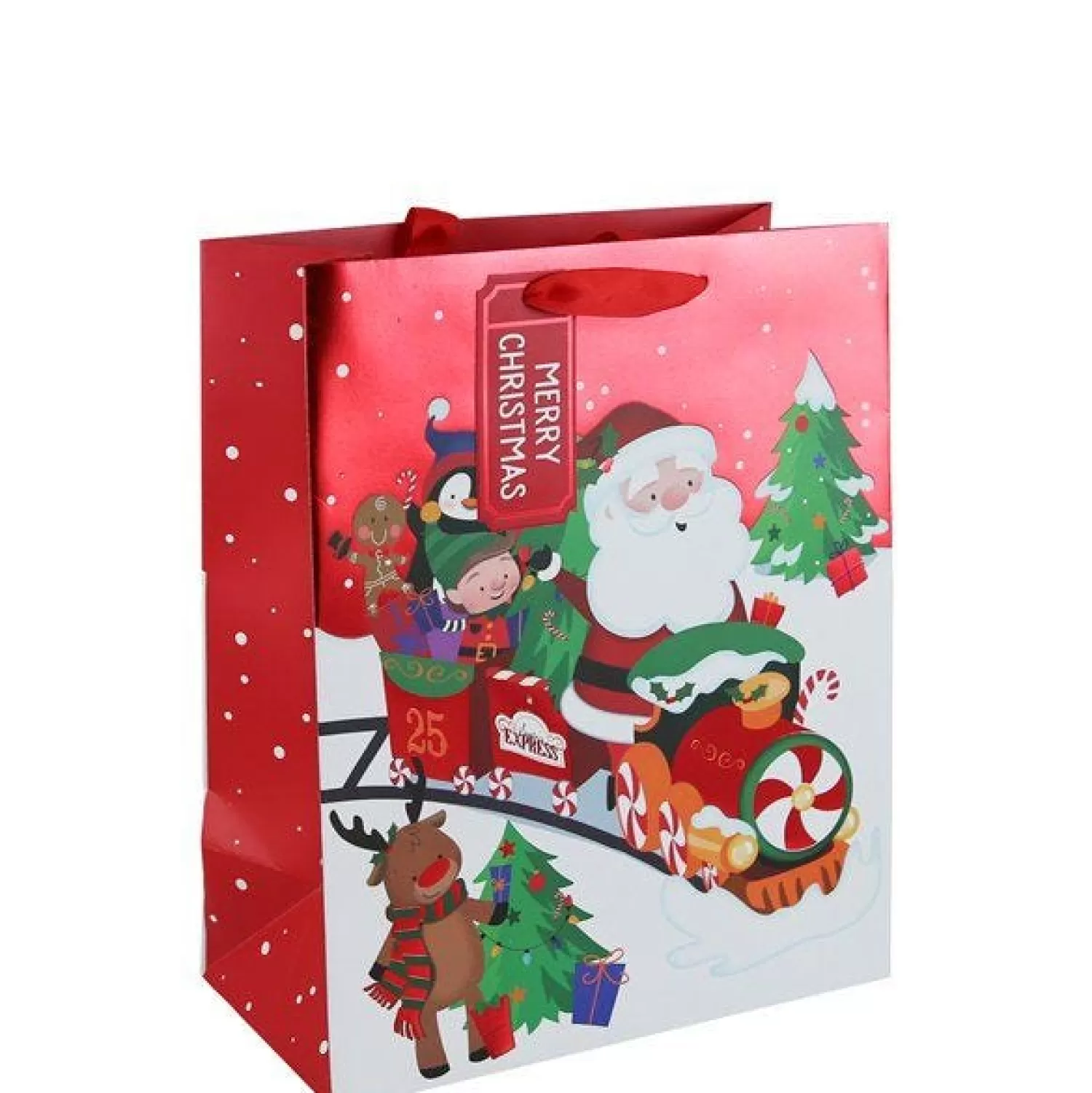 Santa Train Medium Gift Bag - 25.5Cm X 21.5Cm<Party Delights Cheap