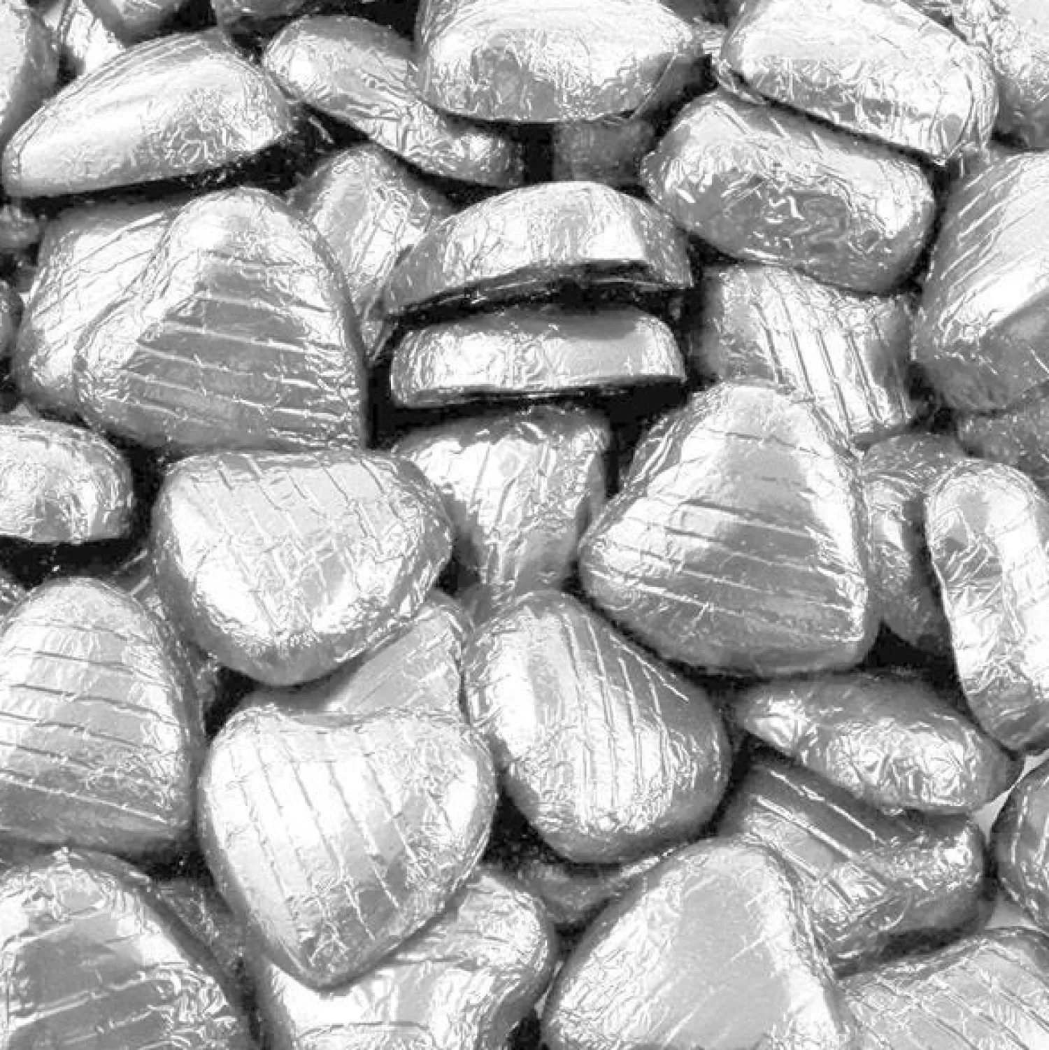 Store Party Delights Silver Foil Chocolate Hearts - 1Kg