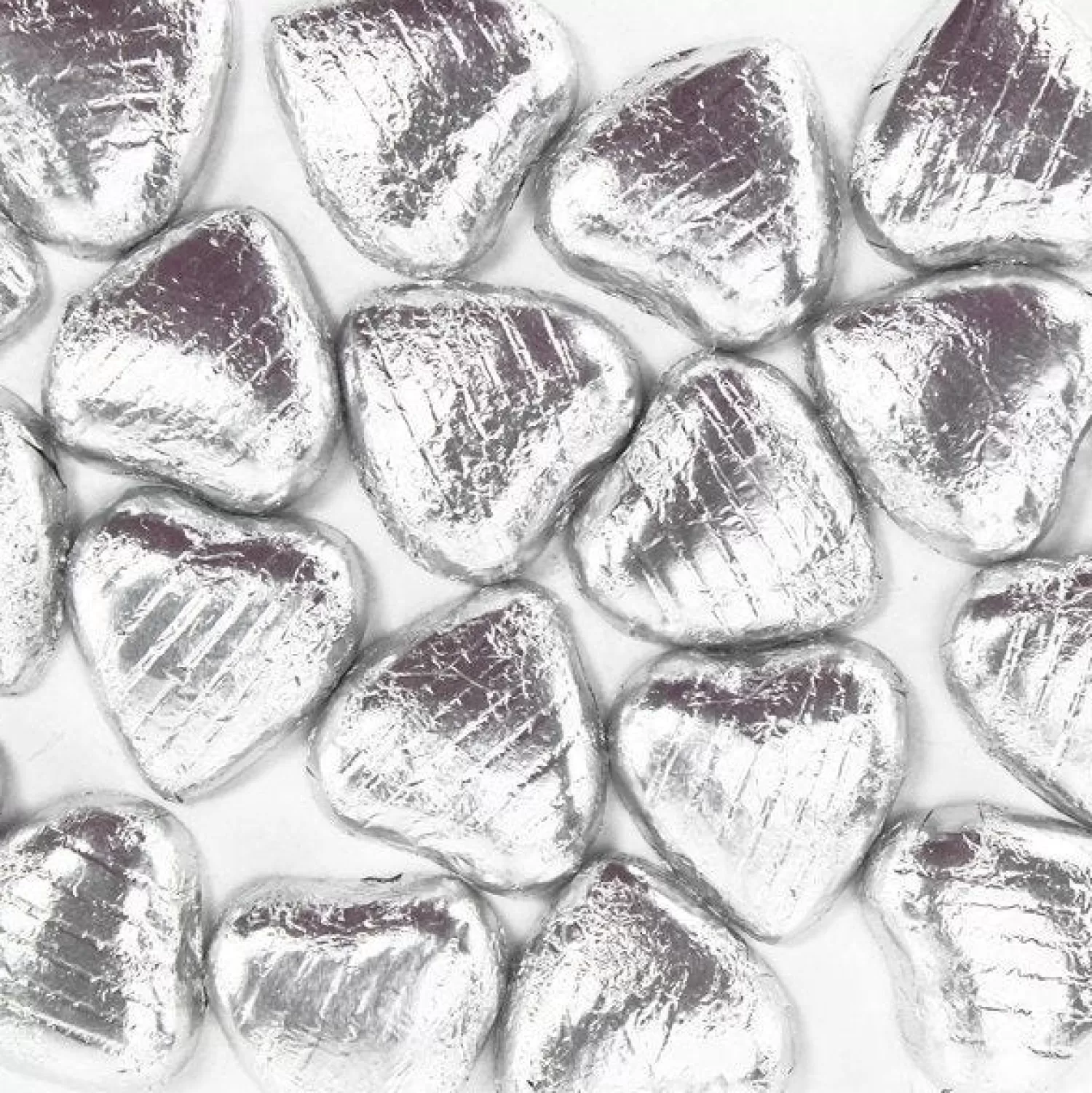 Cheap Party Delights Silver Foil Chocolate Hearts X20