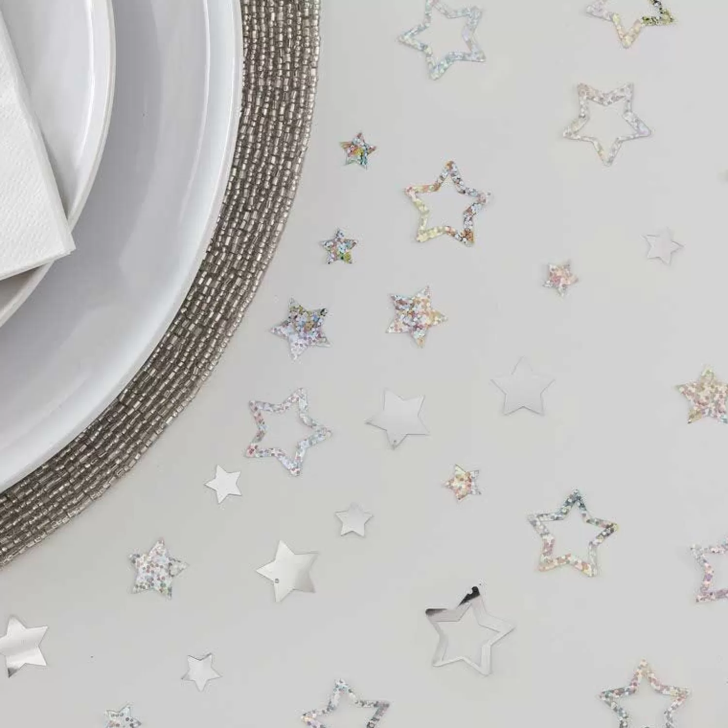 Silver Foil Star Confetti (13G)<Party Delights Online