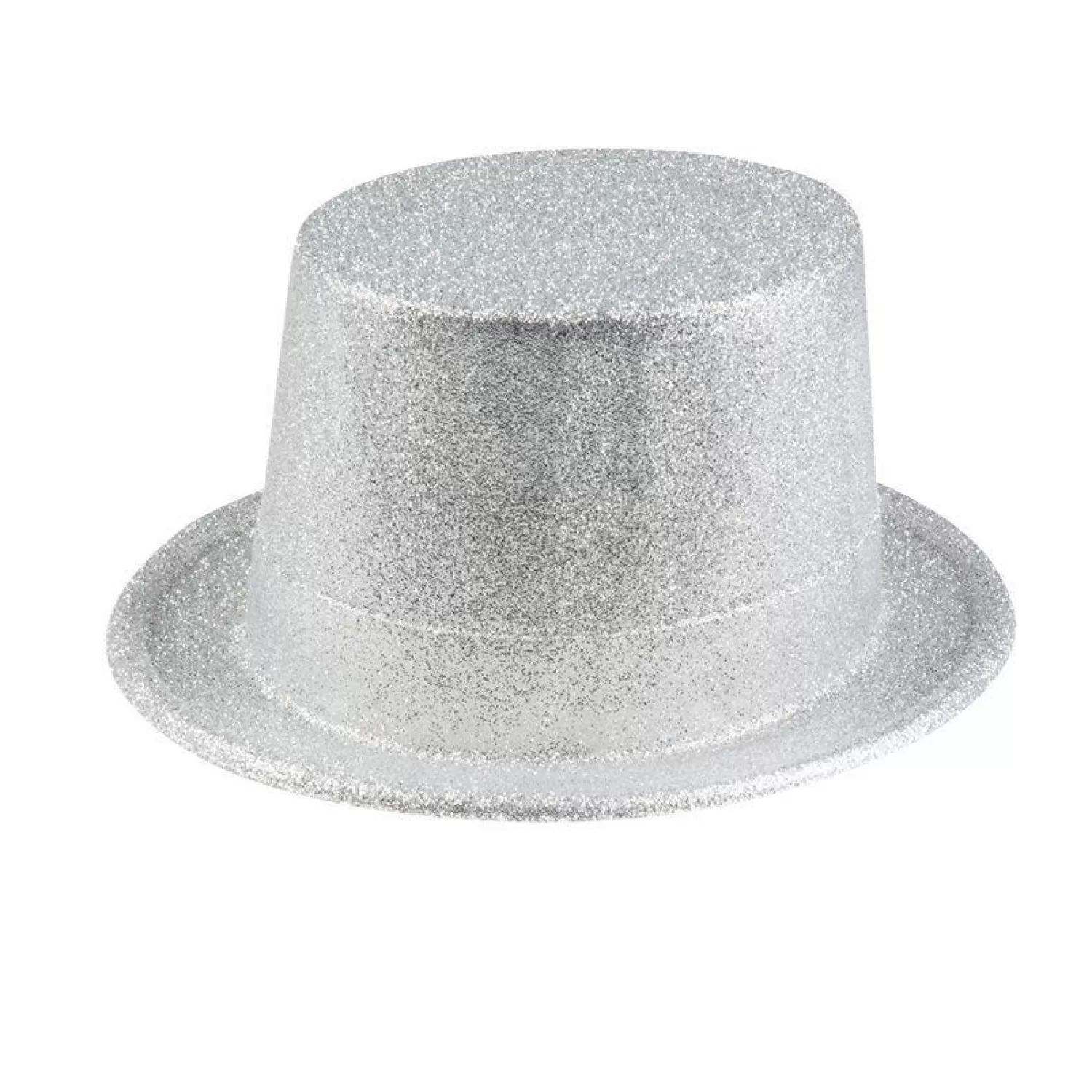 Cheap Party Delights Silver Glitter Top Hat