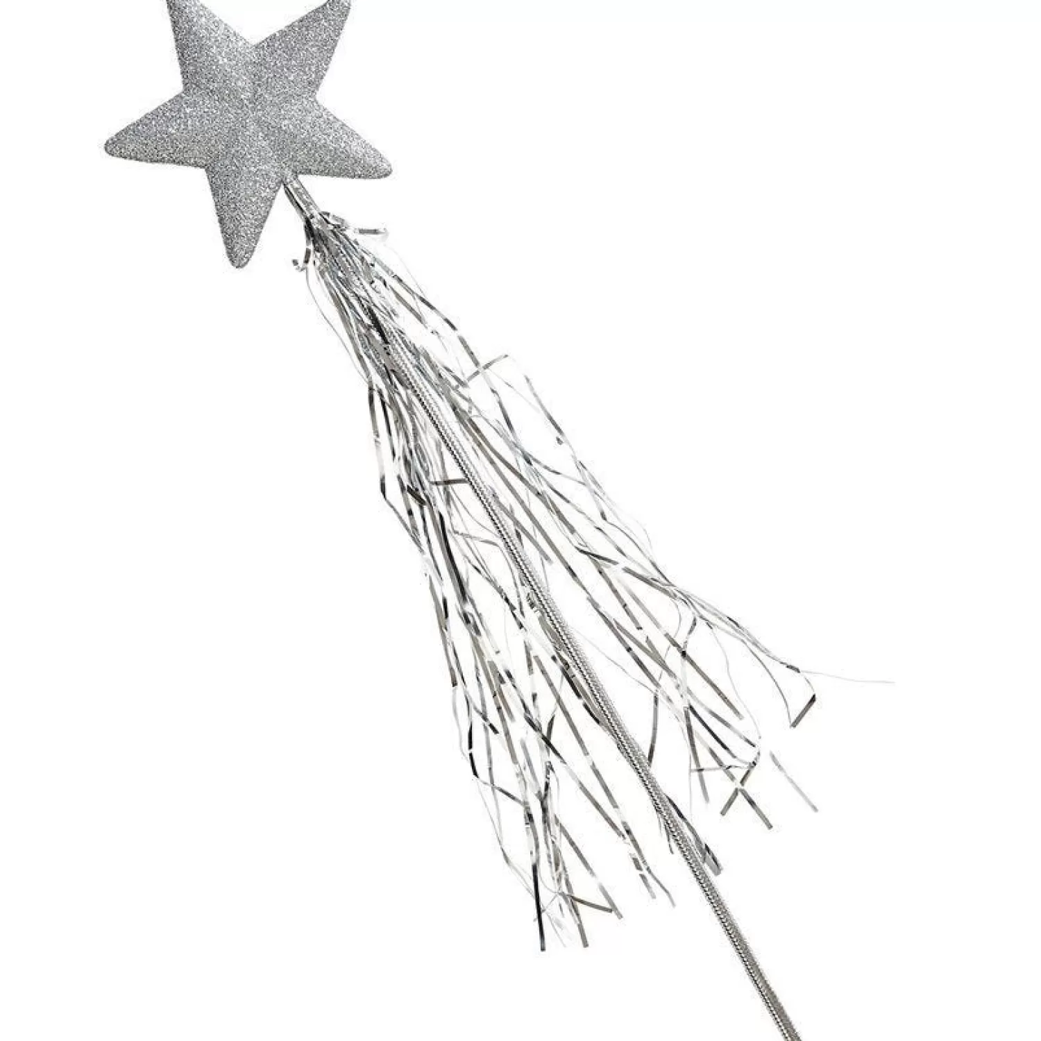 Shop Party Delights Silver Glitter Wand With Tinsel