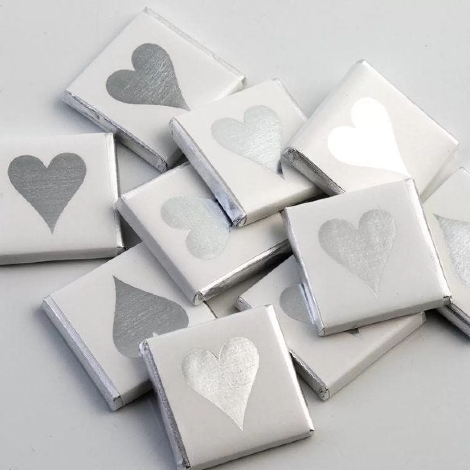 Best Party Delights Silver Heart Chocolate Neapolitans X50