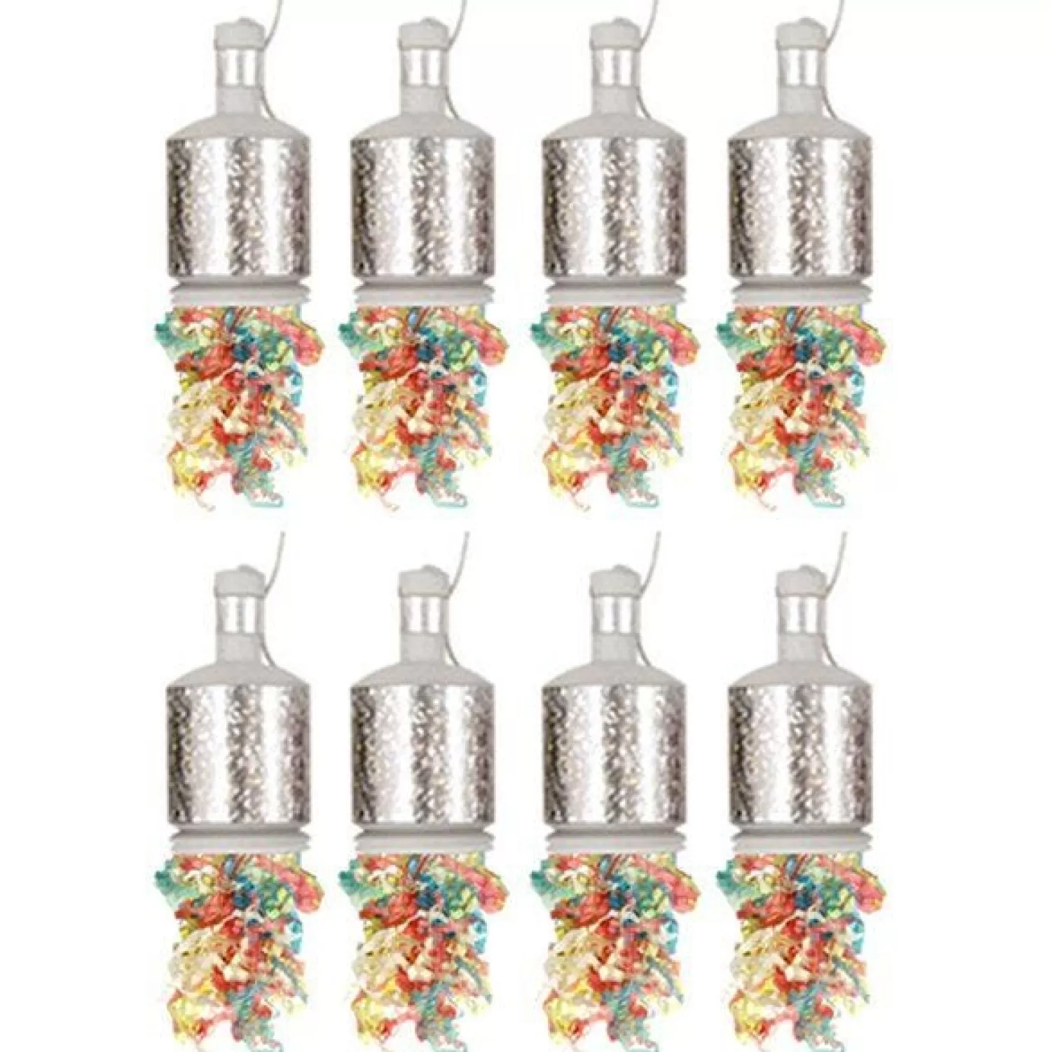 Silver Holographic Party Poppers (20Pk)<Party Delights Best Sale