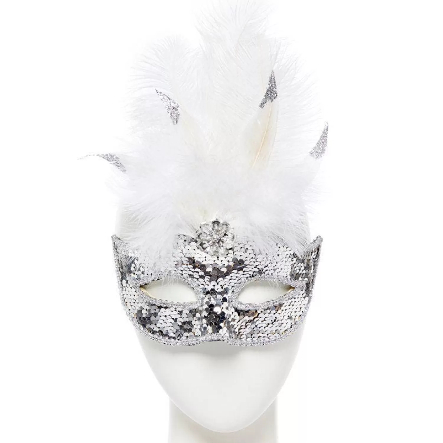 Flash Sale Party Delights Silver Masquerade Mask With Sequins