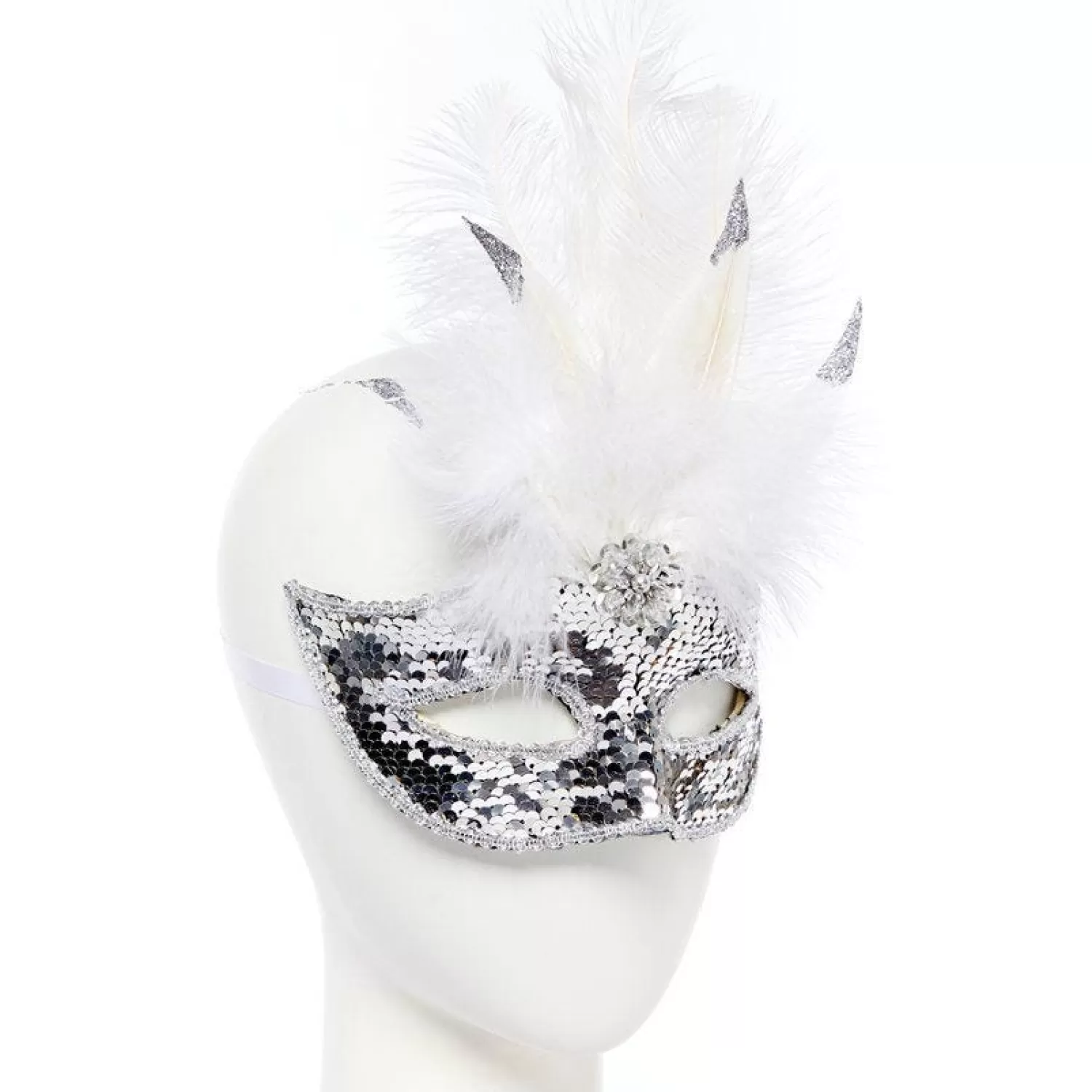 Flash Sale Party Delights Silver Masquerade Mask With Sequins