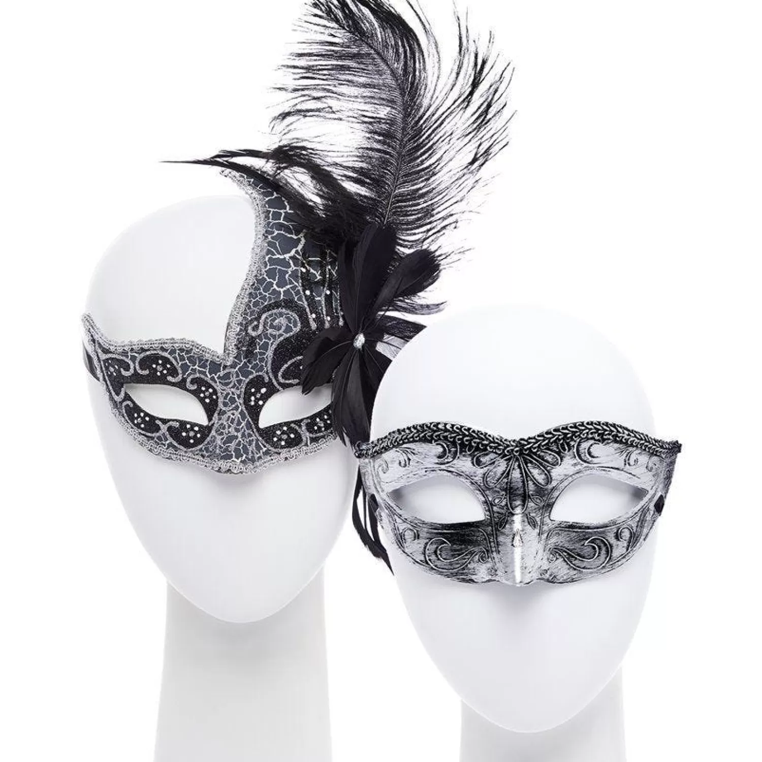 Fashion Party Delights Silver Masquerade Masks For Couples