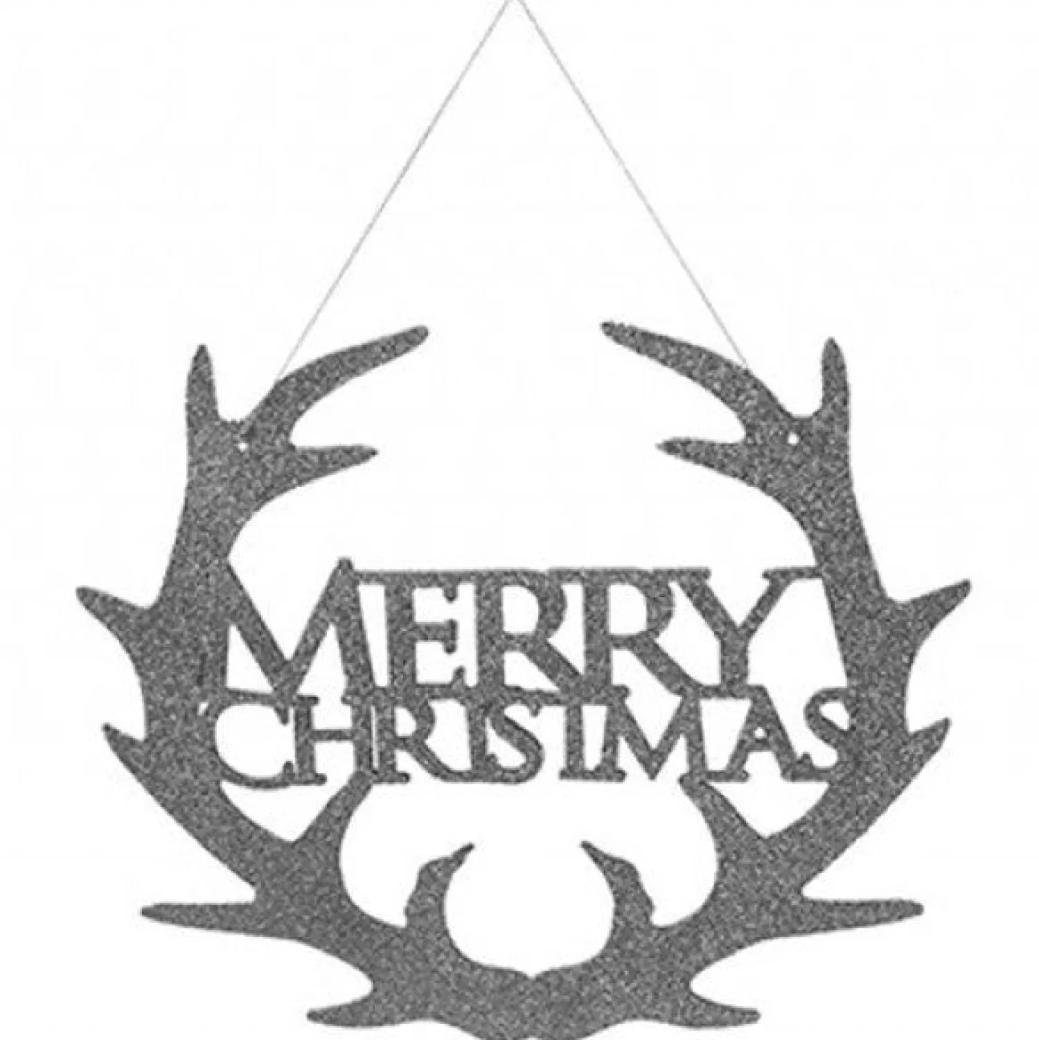 Silver Merry Christmas Hanging Sign - 30Cm<Party Delights Flash Sale