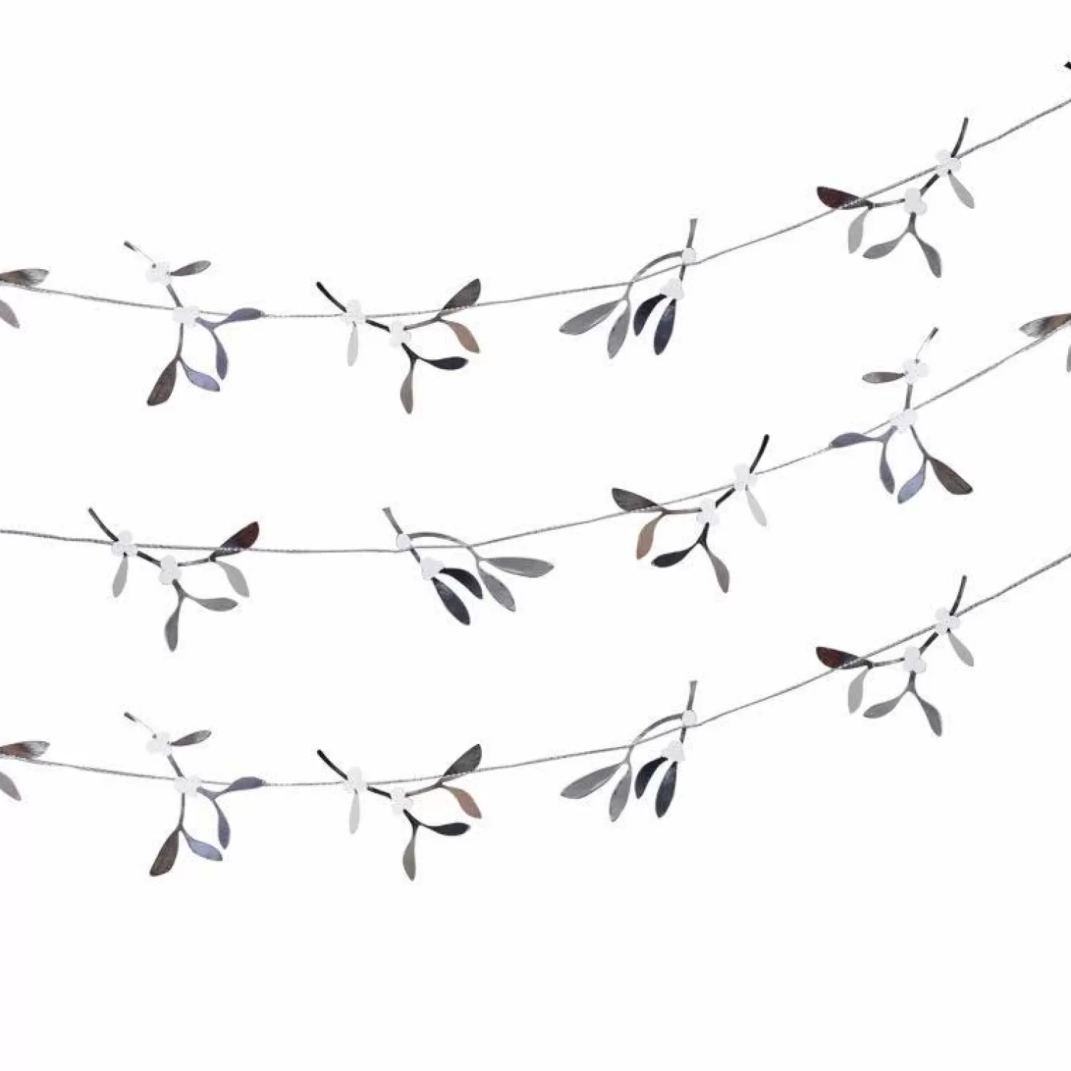 Best Party Delights Silver Mistletoe Paper Garland - 5M