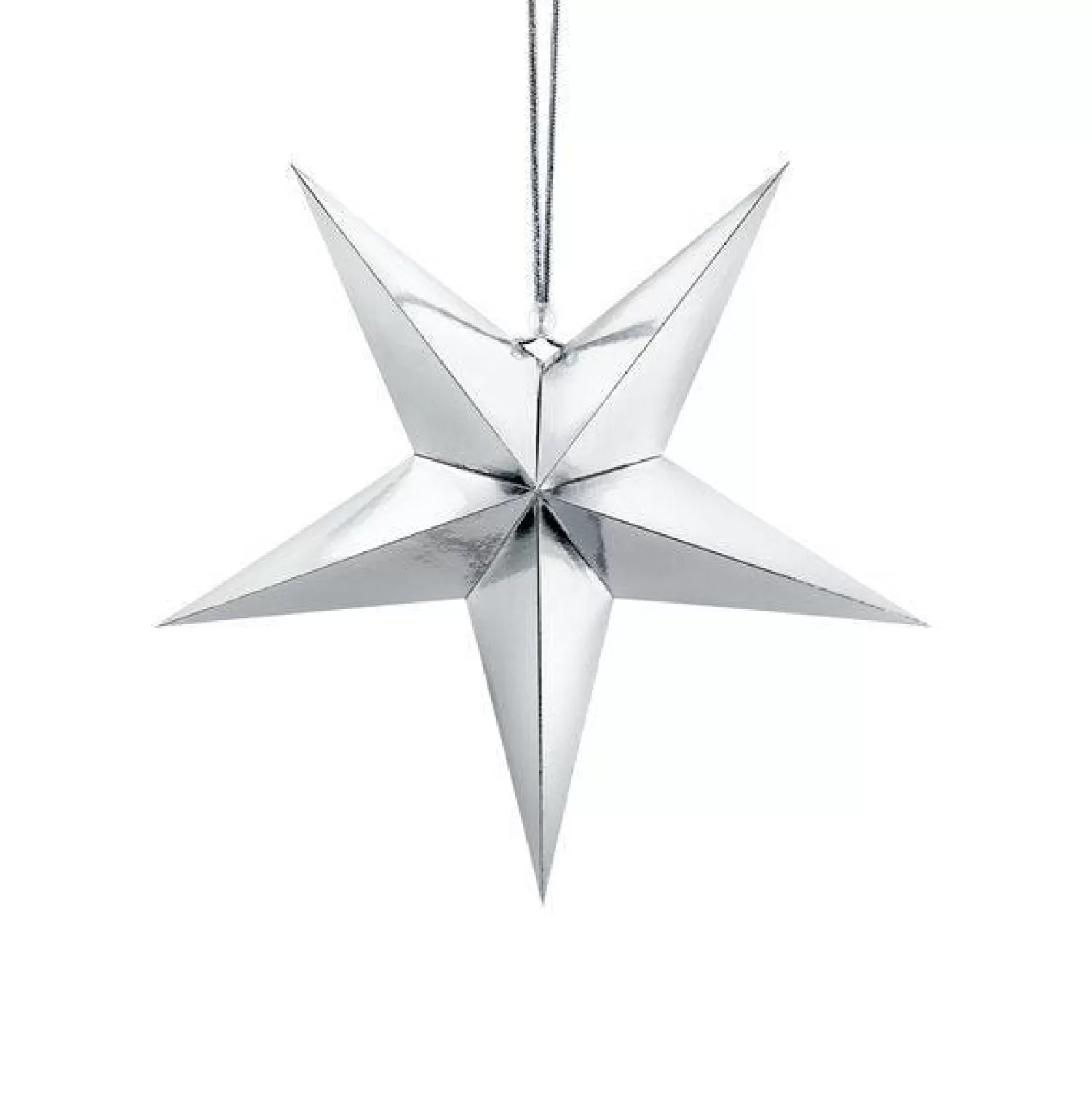 Silver Paper Star Decoration - 30Cm<Party Delights Best Sale