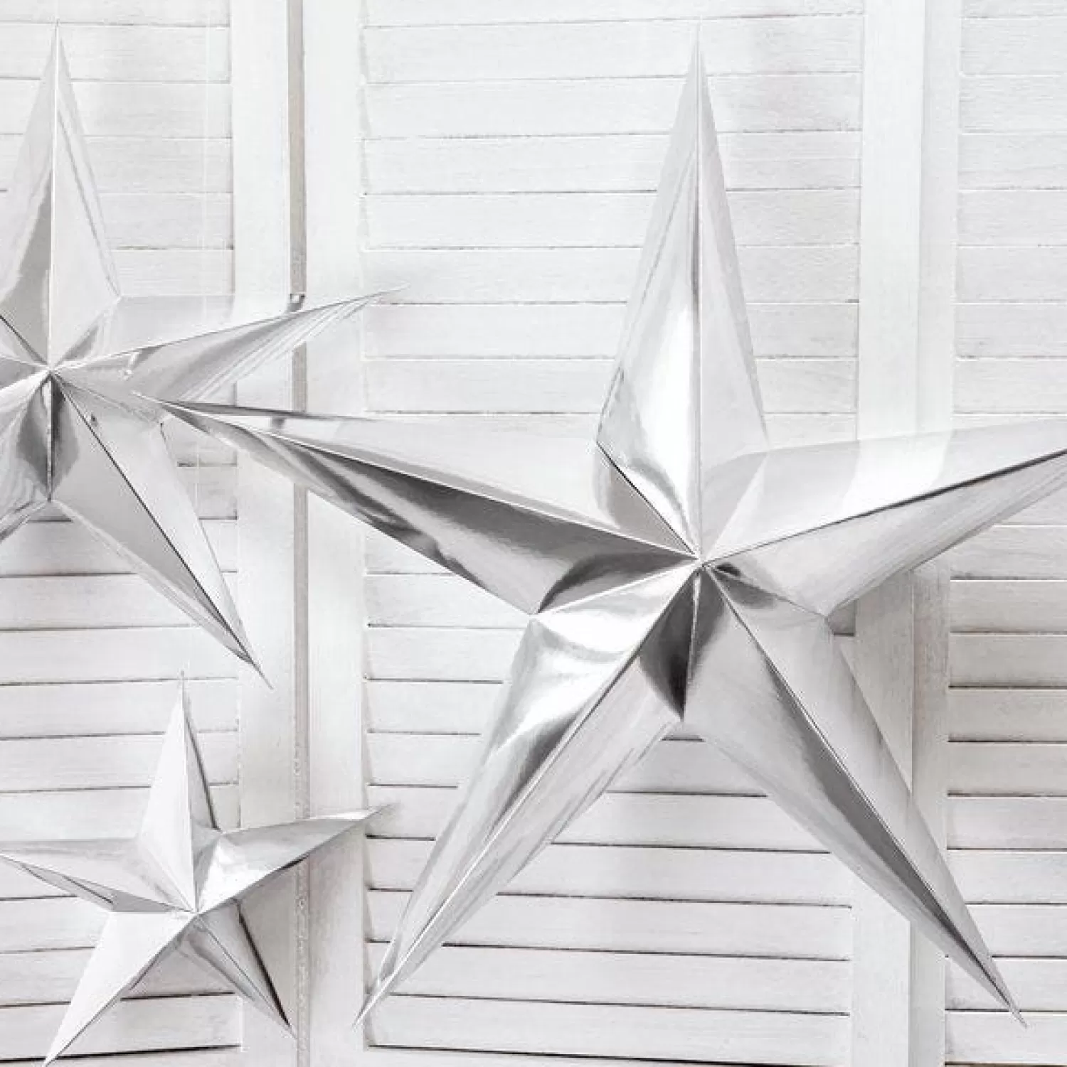 Silver Paper Star Decoration - 70Cm<Party Delights Cheap