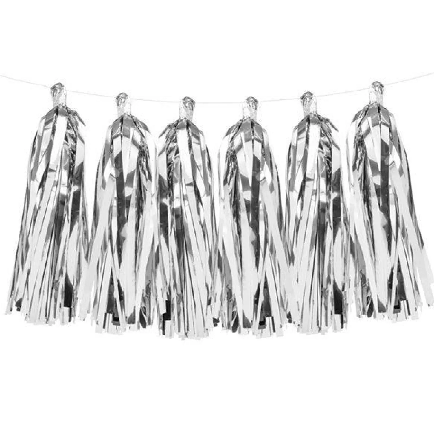 Online Party Delights Silver Tassel Garland Decoration - 1.5M