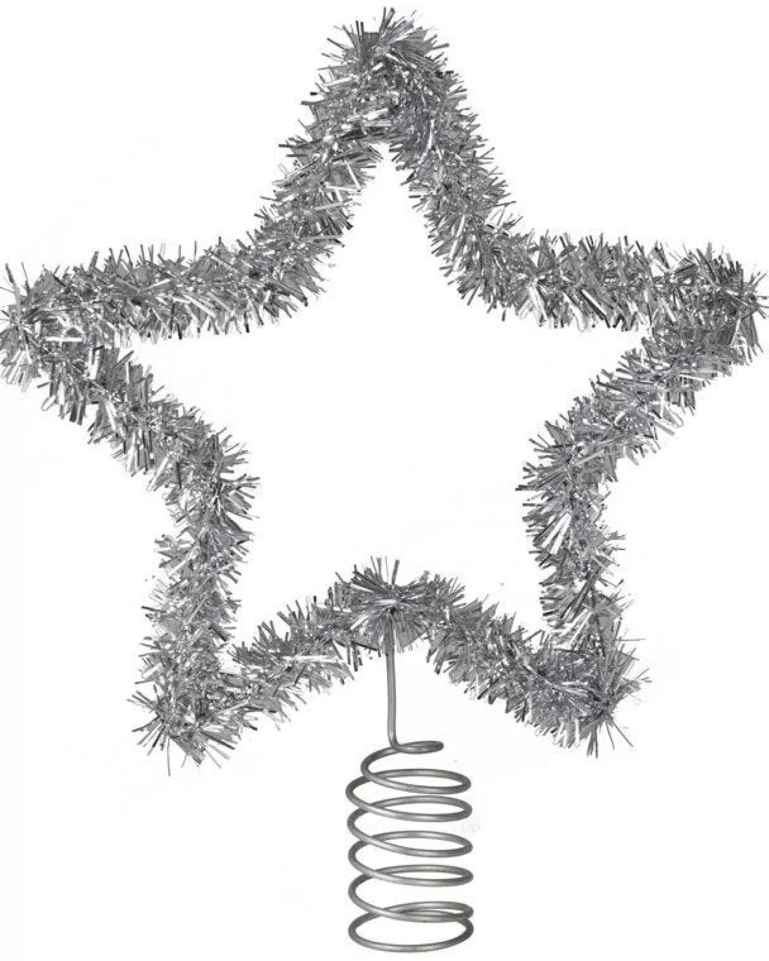 Silver Tinsel Tree Topper<Party Delights New