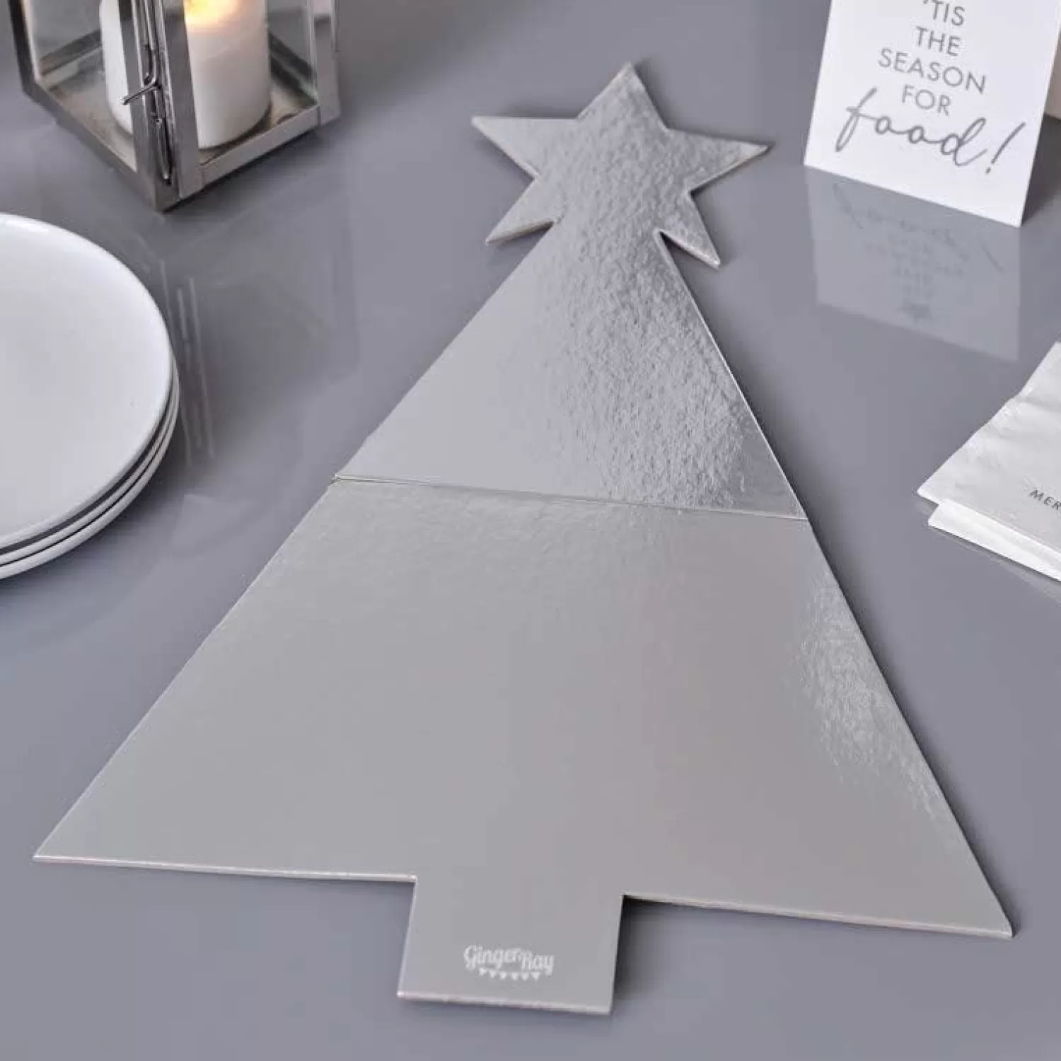 Silver Tree Shaped Grazing Board - 57Cm X 40Cm<Party Delights Discount