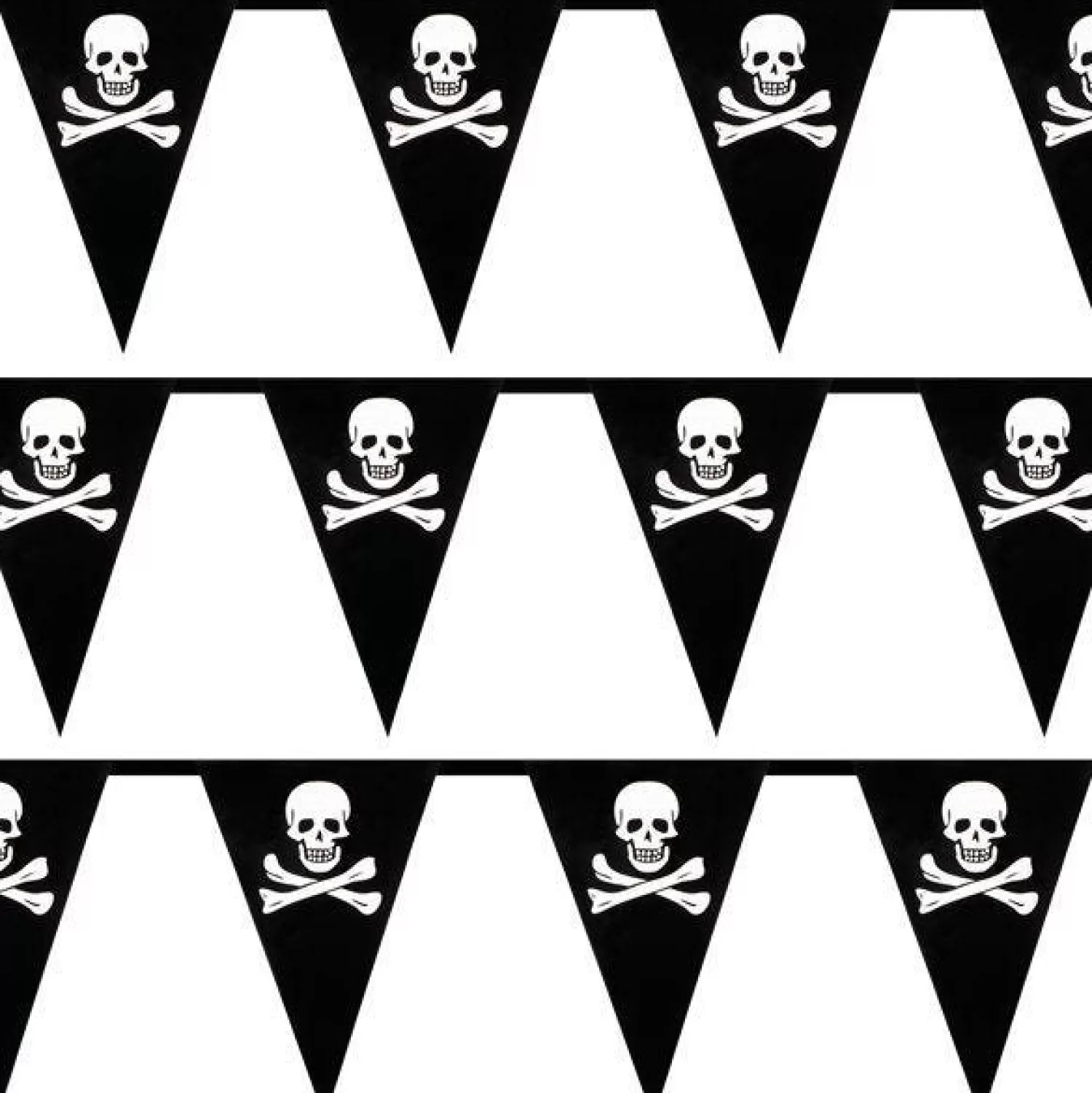 Hot Party Delights Skull & Crossbone Flag Bunting - 6M