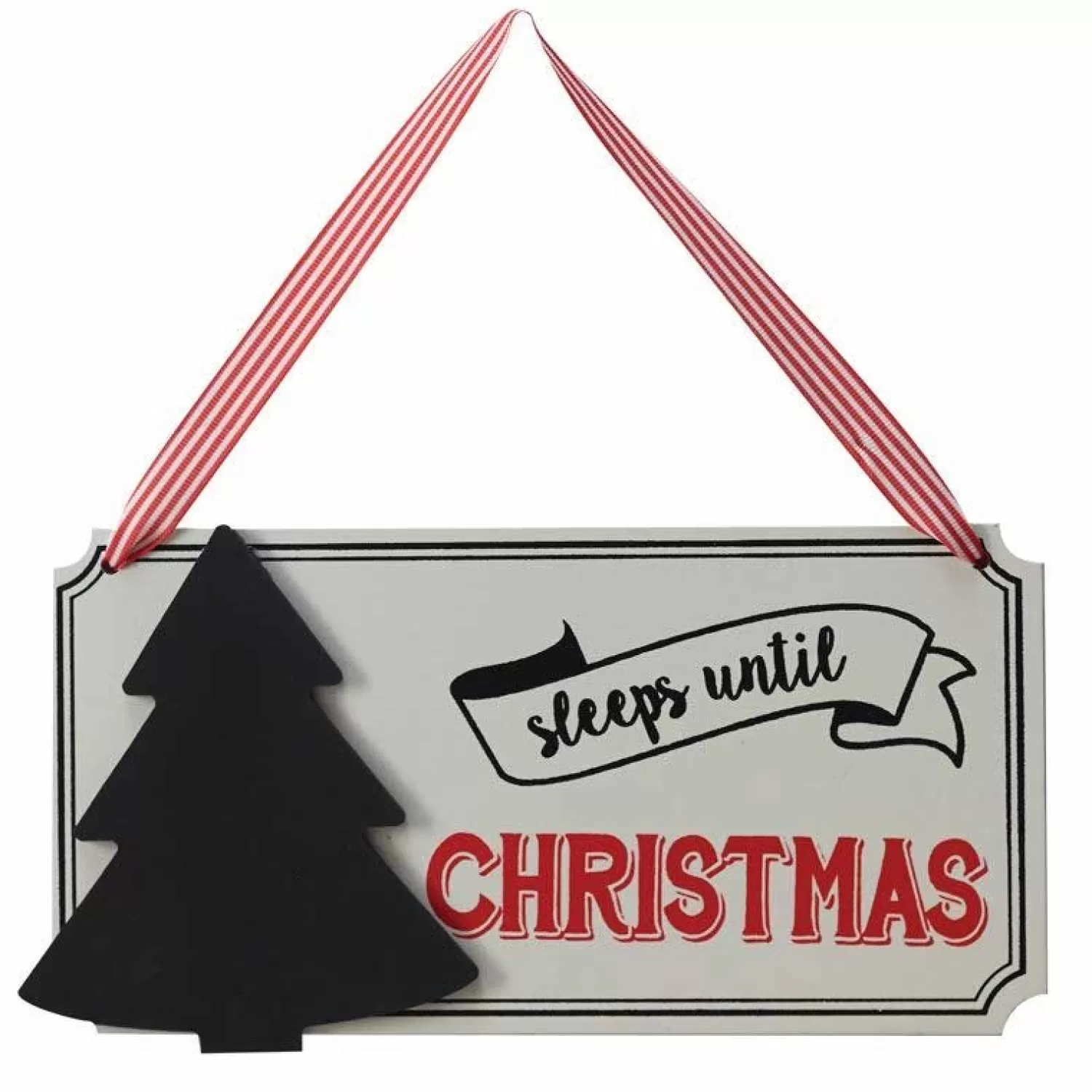 Sleeps Until Christmas Wooden Sign - 21.5Cm<Party Delights Cheap