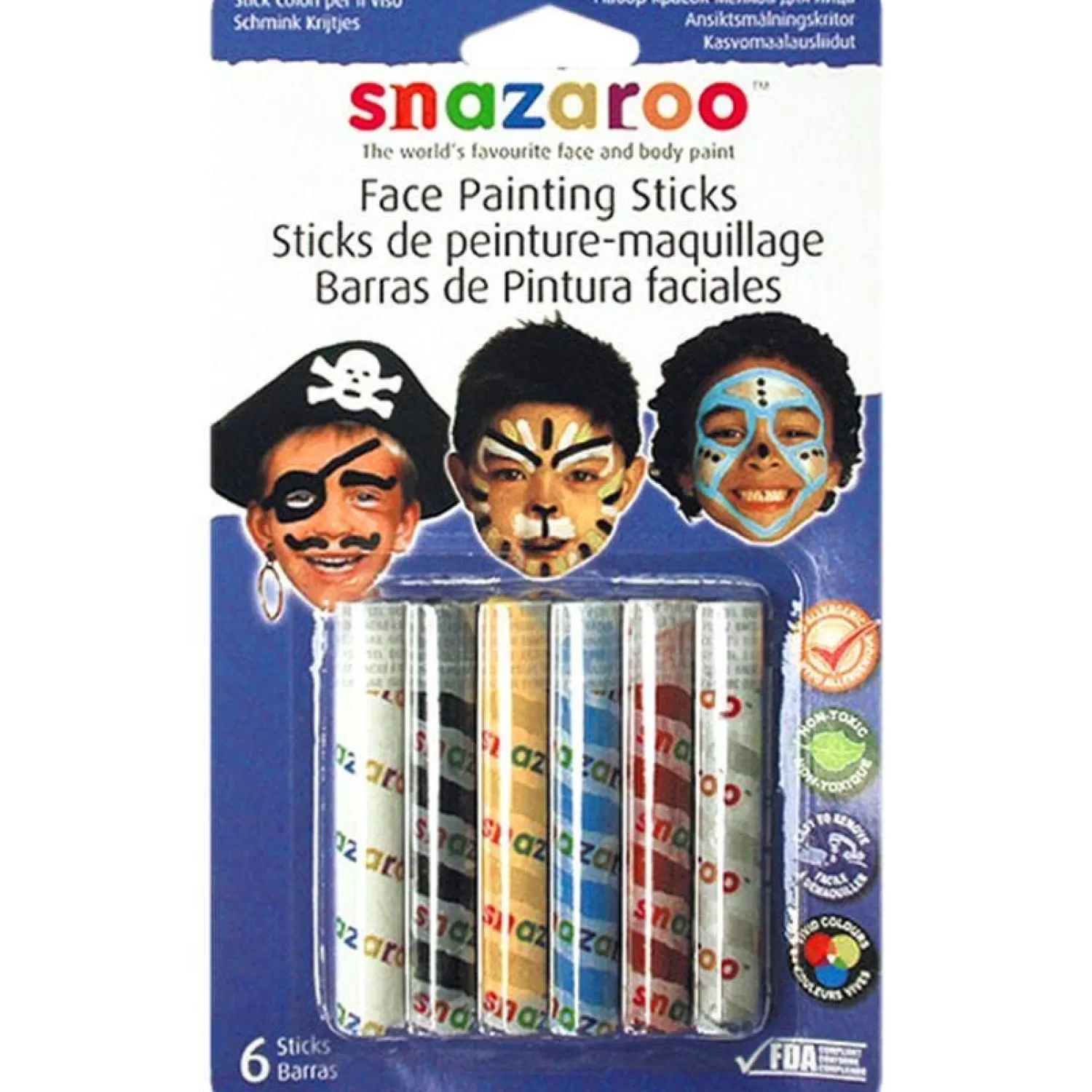 Online Party Delights Snazaroo Boys Face Painting Sticks (6Pk)