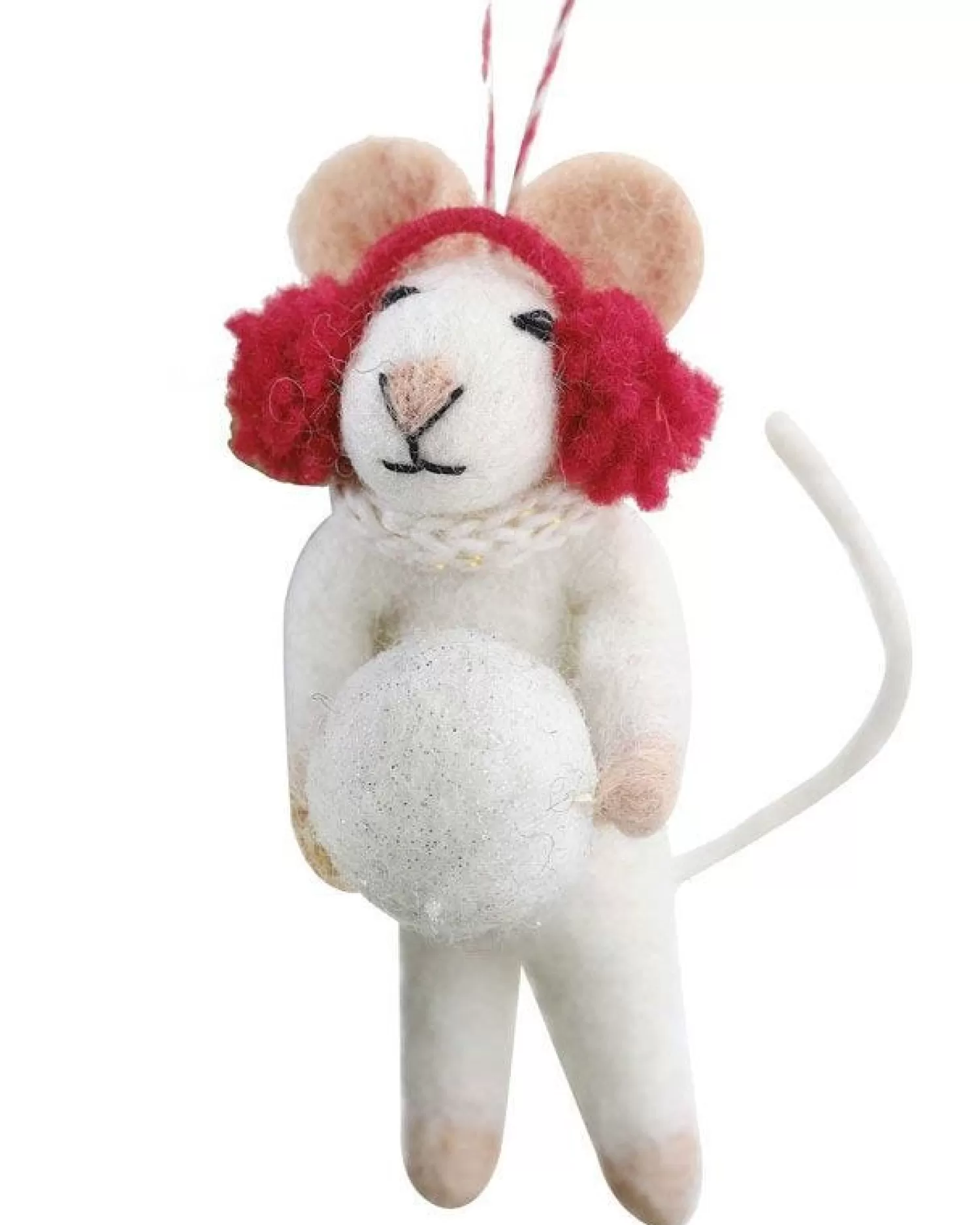 Snowball Mouse Tree Decoration<Party Delights Outlet