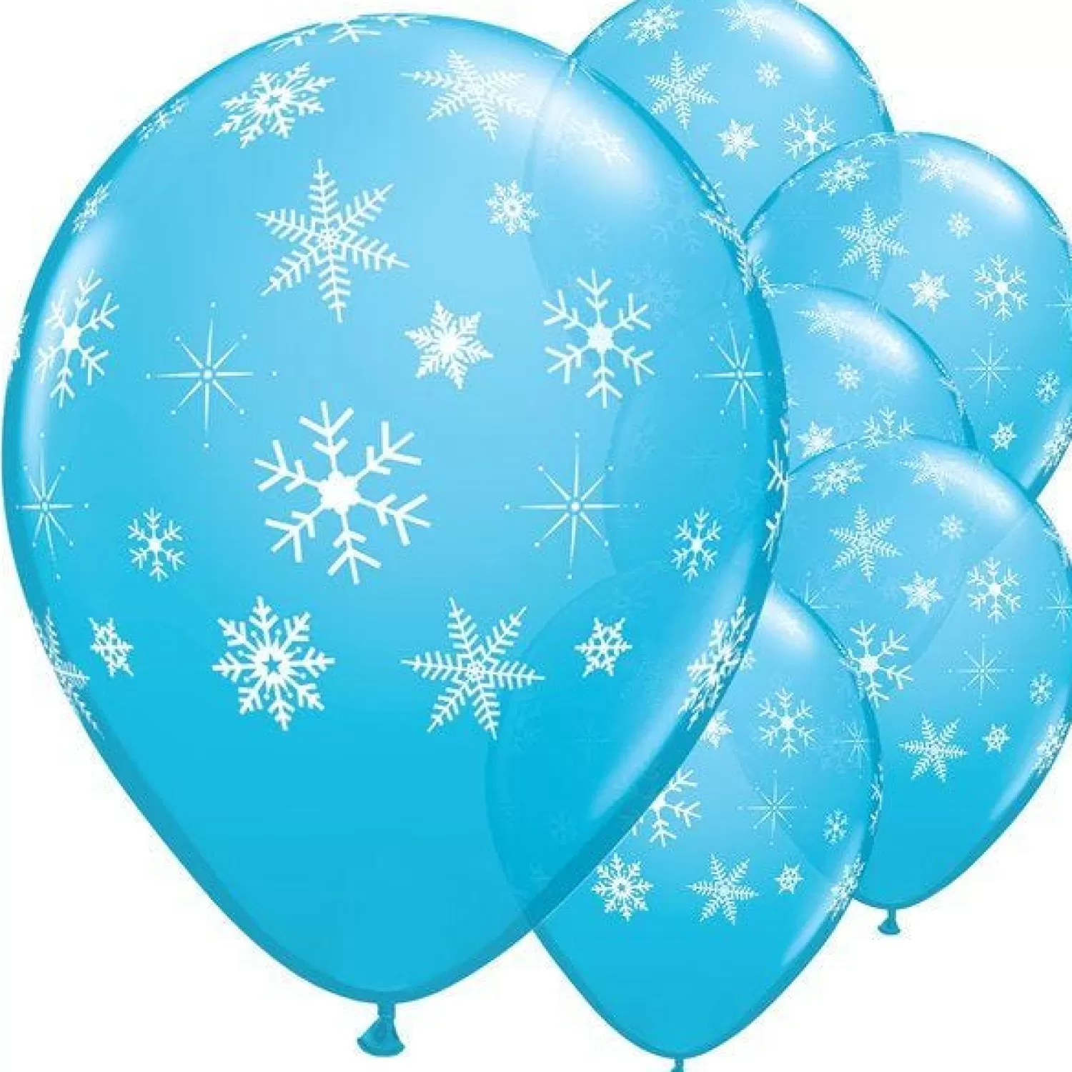 Snowflakes & Sparkles Blue Balloon - 11" Latex (25Pk)<Party Delights Online