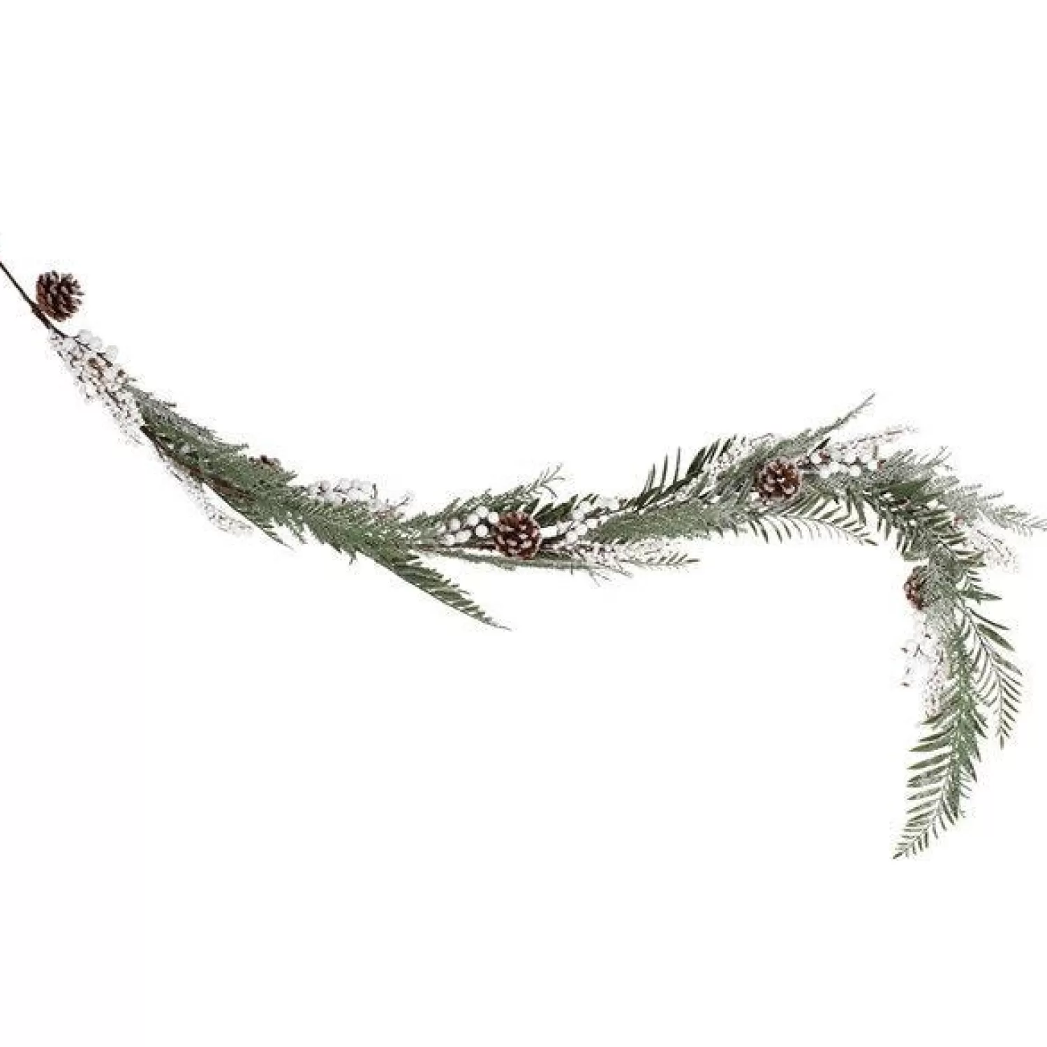 Best Party Delights Snowy Evergreen Foliage Garland With White Berries - 1.9M