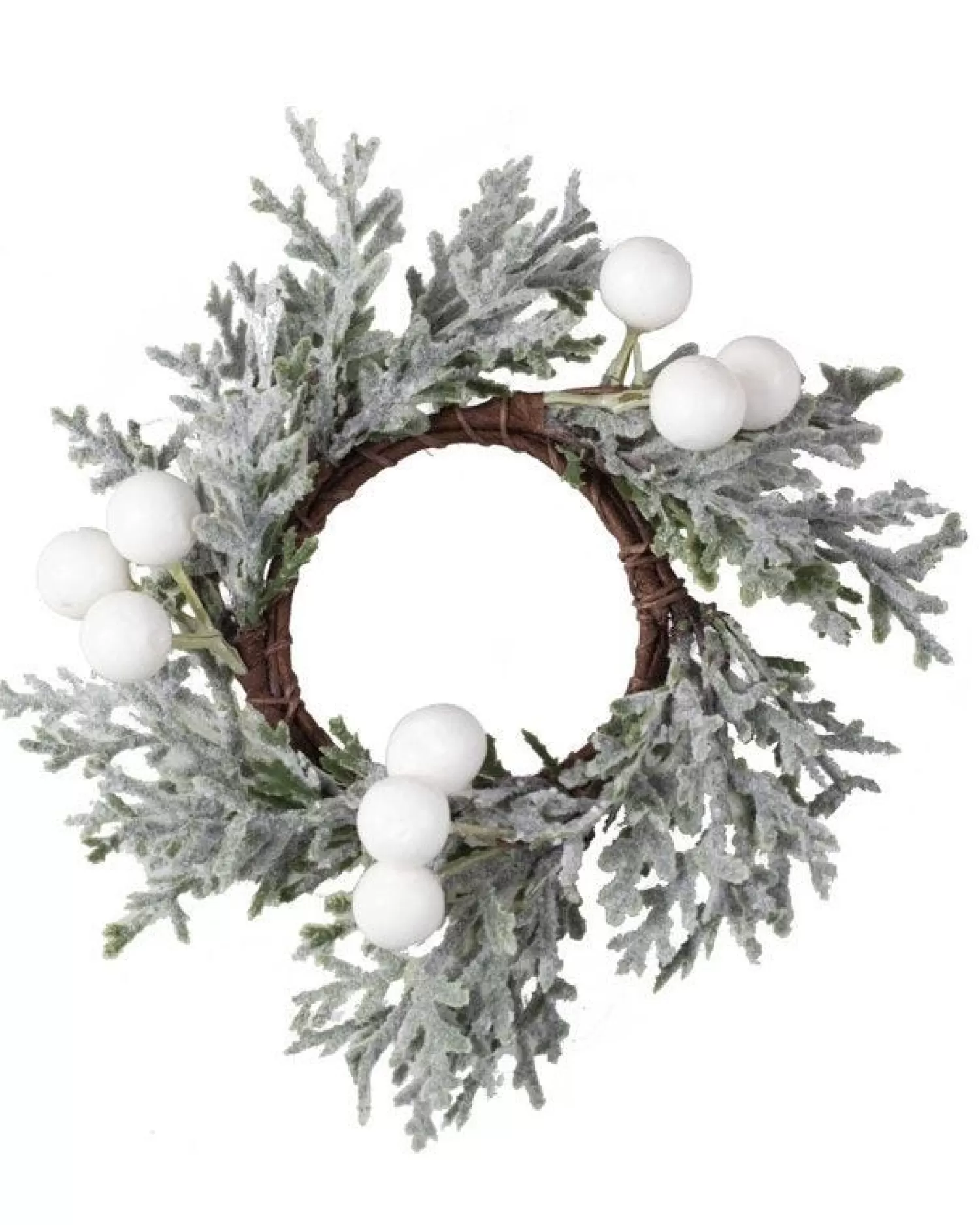 Snowy Foliage And White Berries Napkin Rings (4Pk)<Party Delights Shop