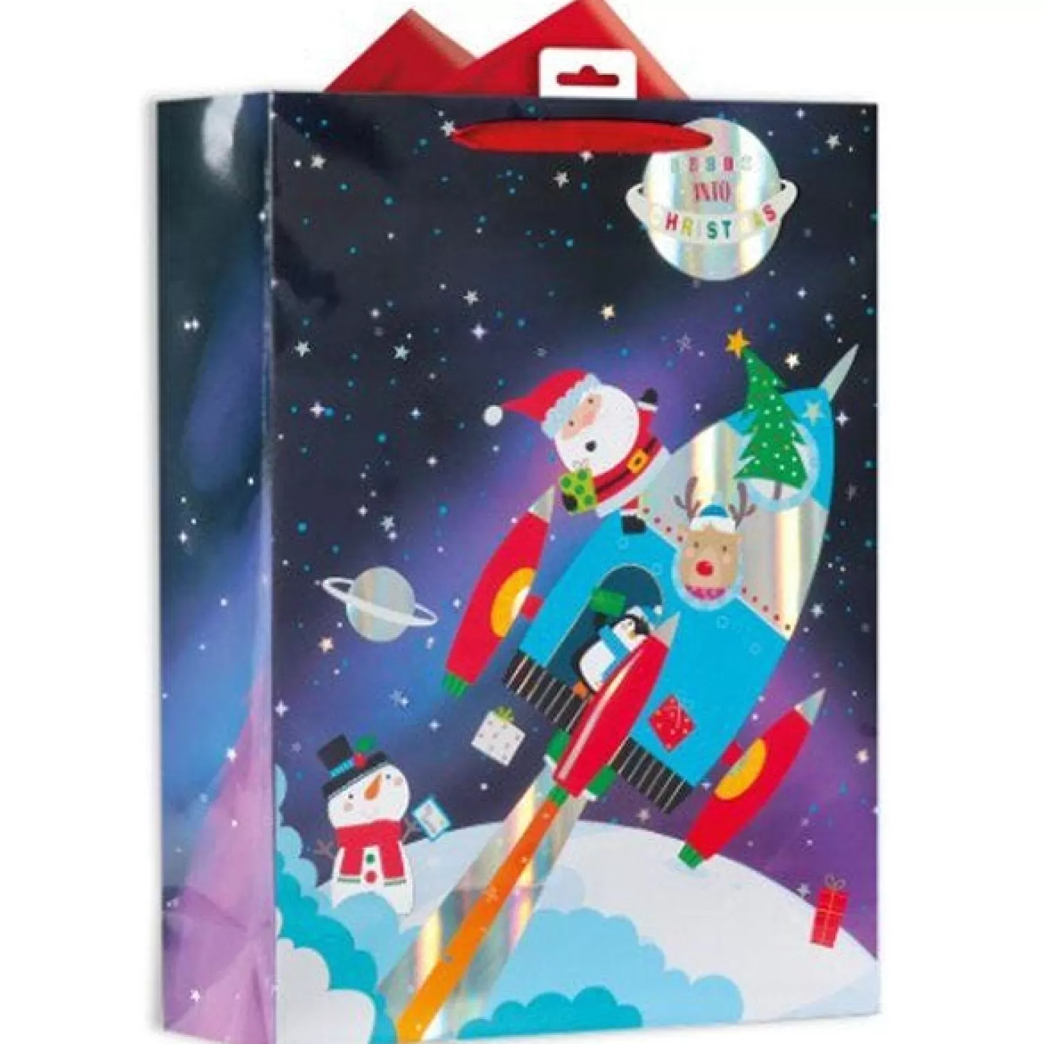 Spaceship Santa Gift Bag - Extra Large<Party Delights Clearance