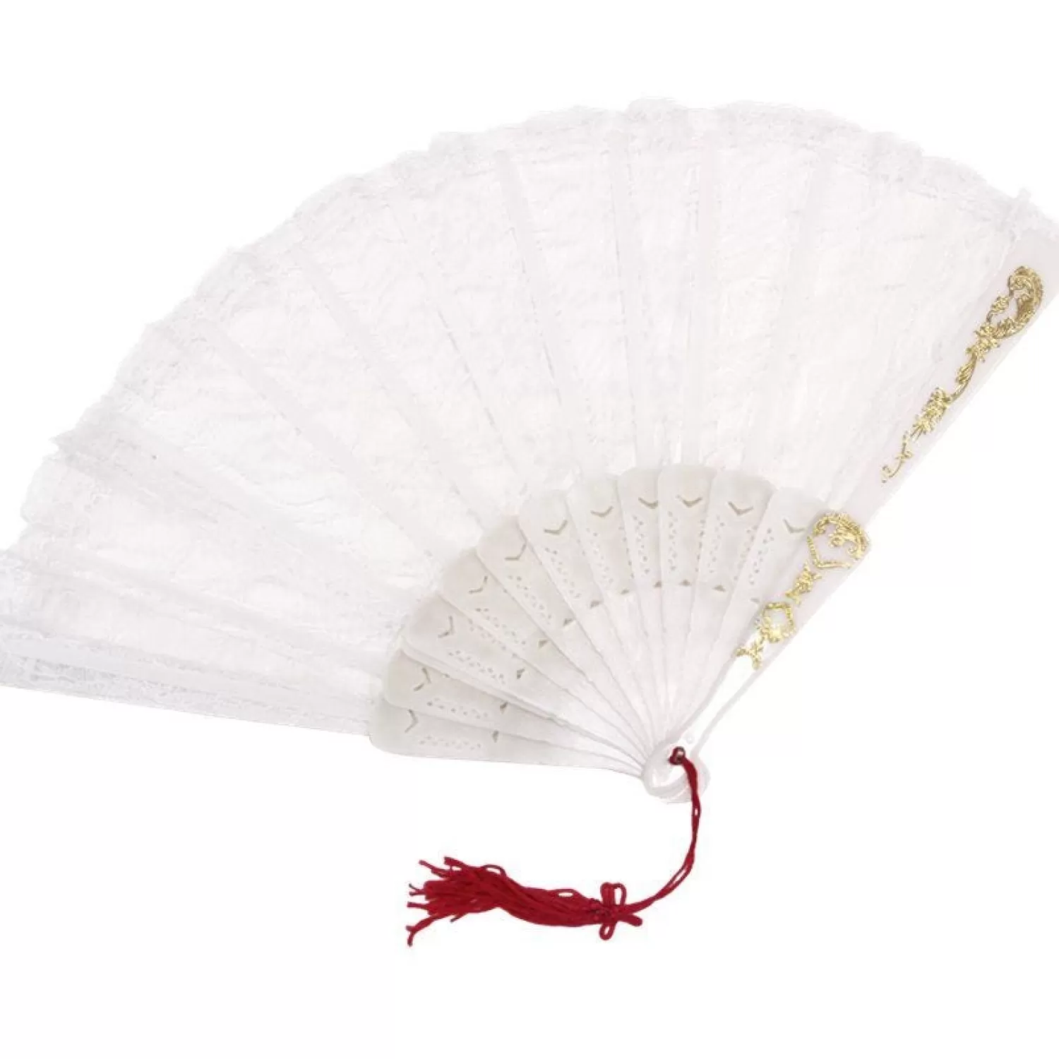 Best Sale Party Delights Spanish White Lace Fan - 31Cm