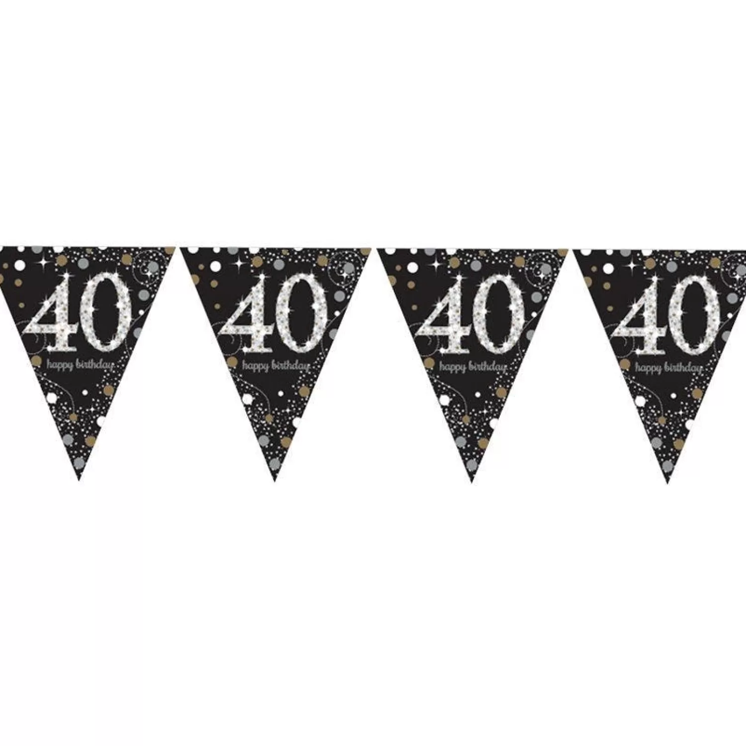 Cheap Party Delights Sparkling Celebration 40Th Foil Bunting - 4M